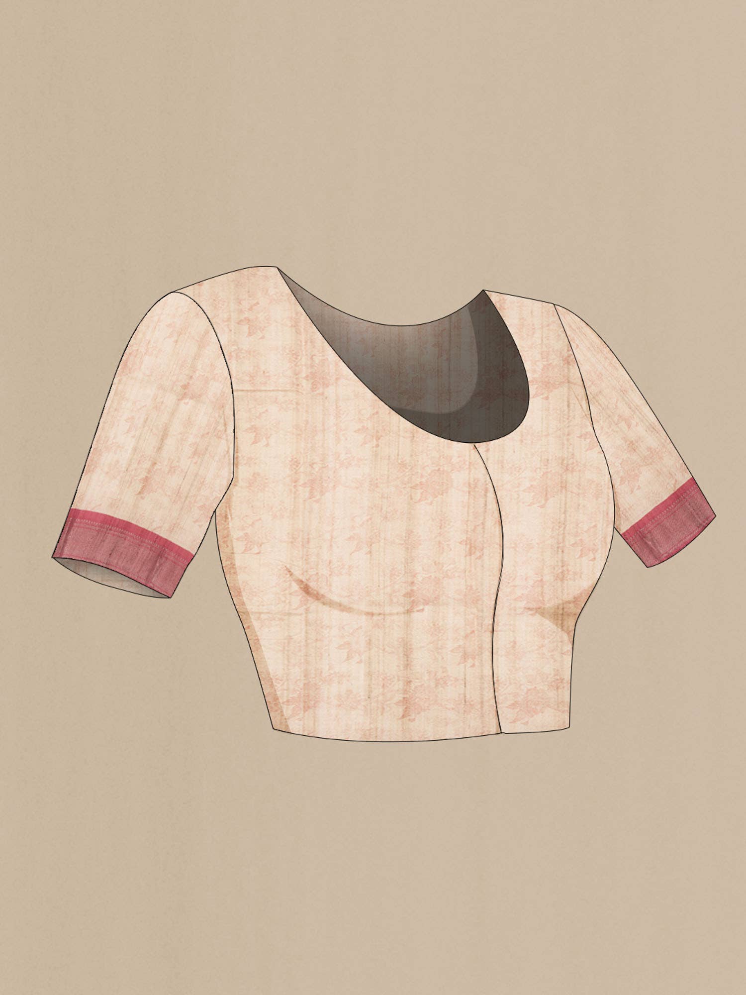 Beige Bhagalpuri Tussar Silk Saree