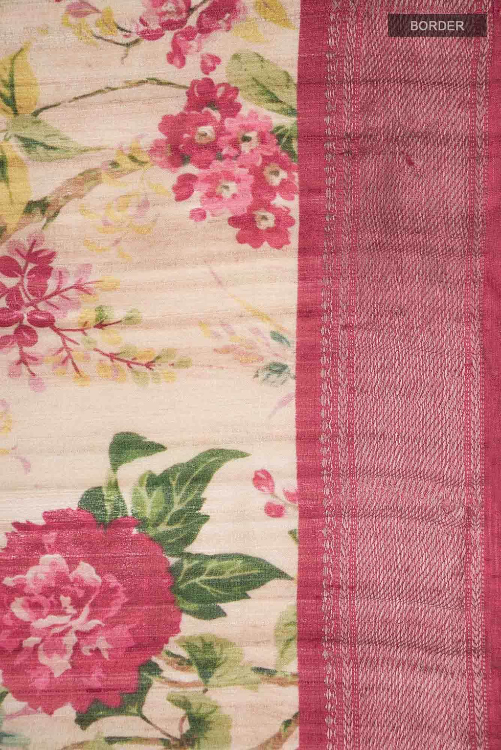 Beige Bhagalpuri Tussar Silk Saree