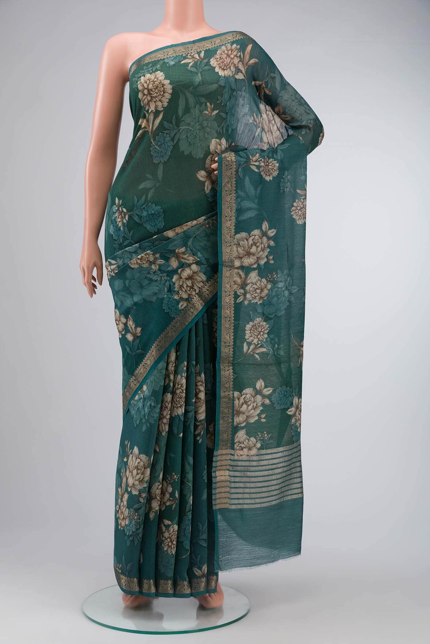 Blue Bhagalpuri Tussar Silk Saree