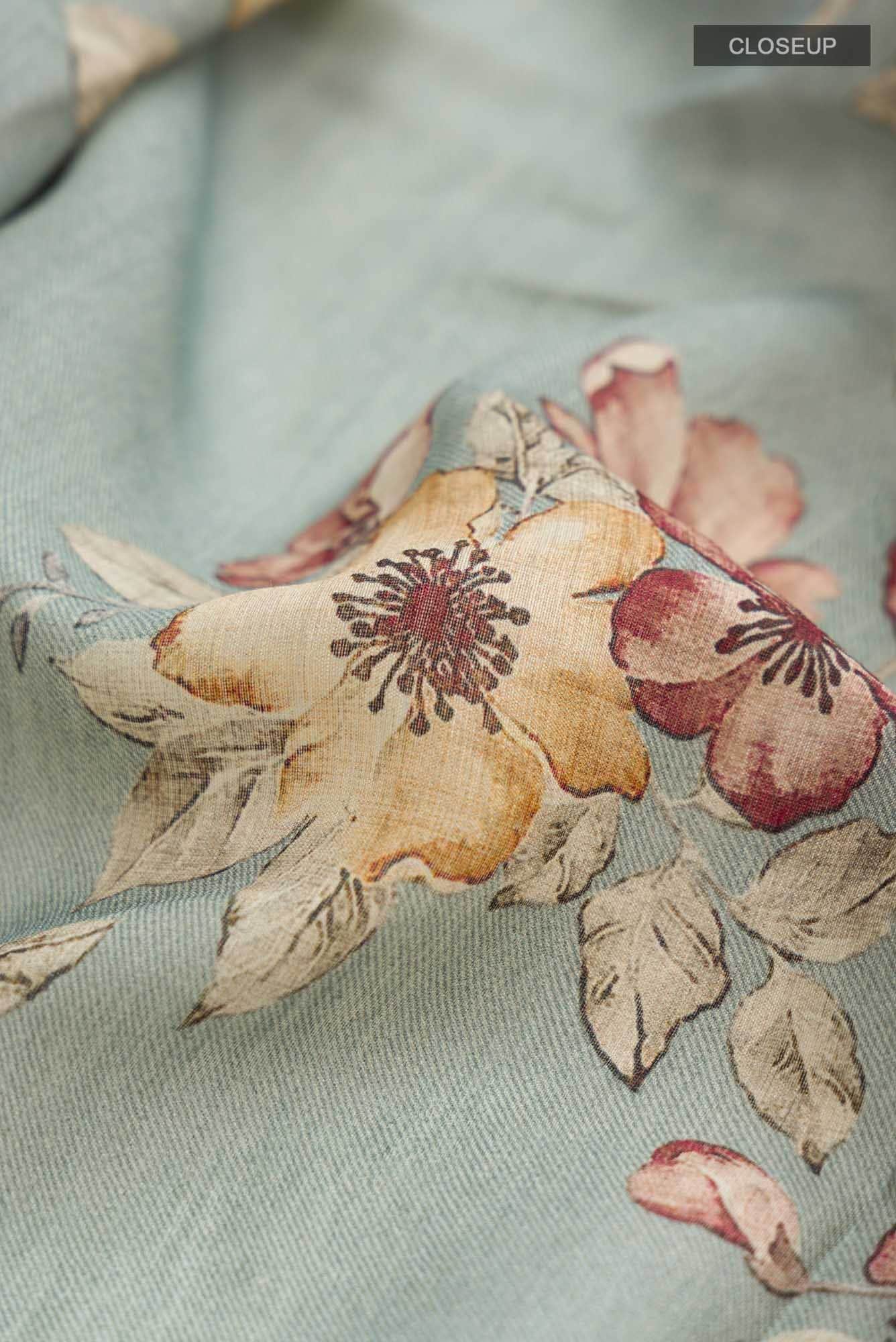 Grey Bhagalpuri Tussar Silk Saree