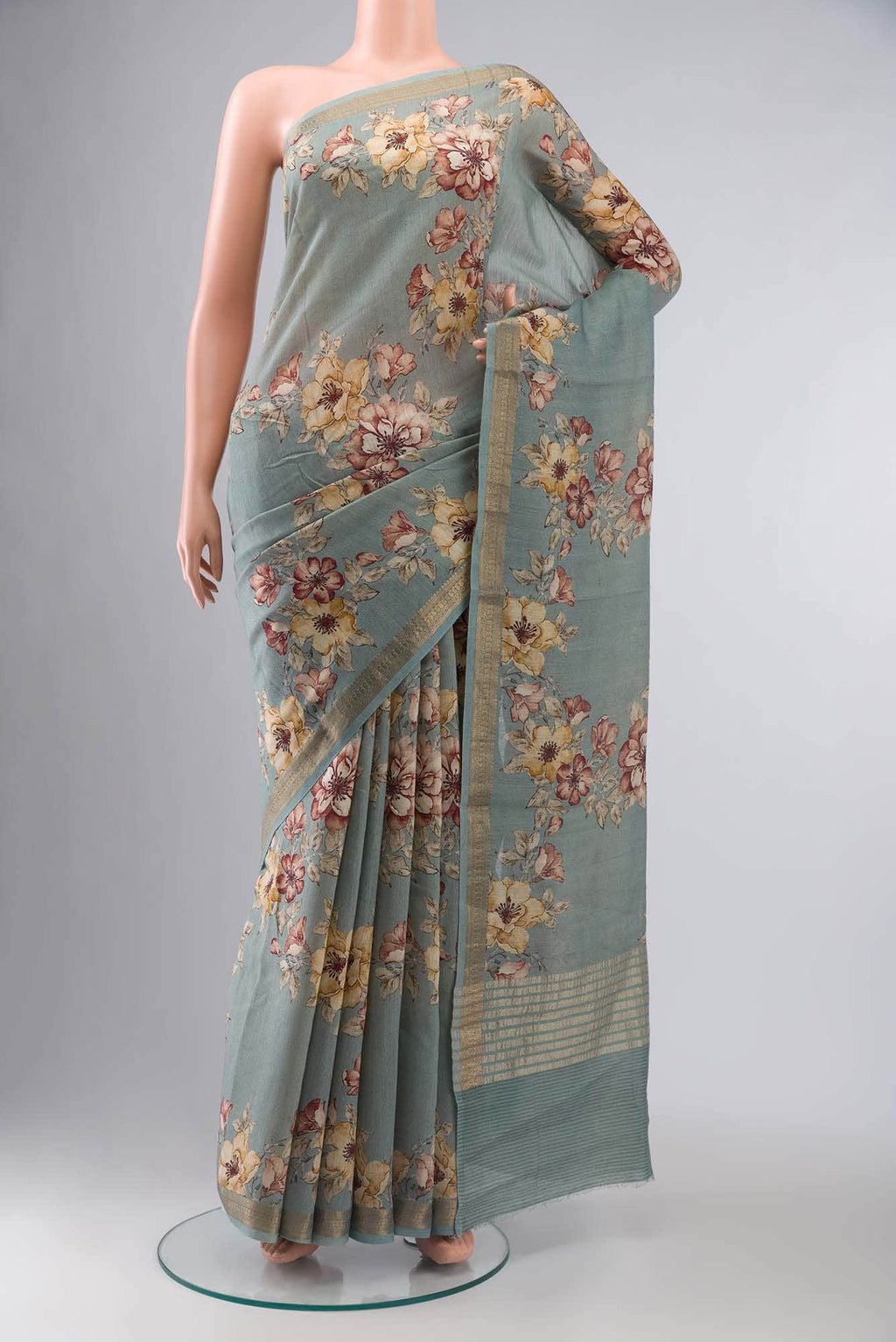 Green Bhagalpuri Tussar Silk Saree
