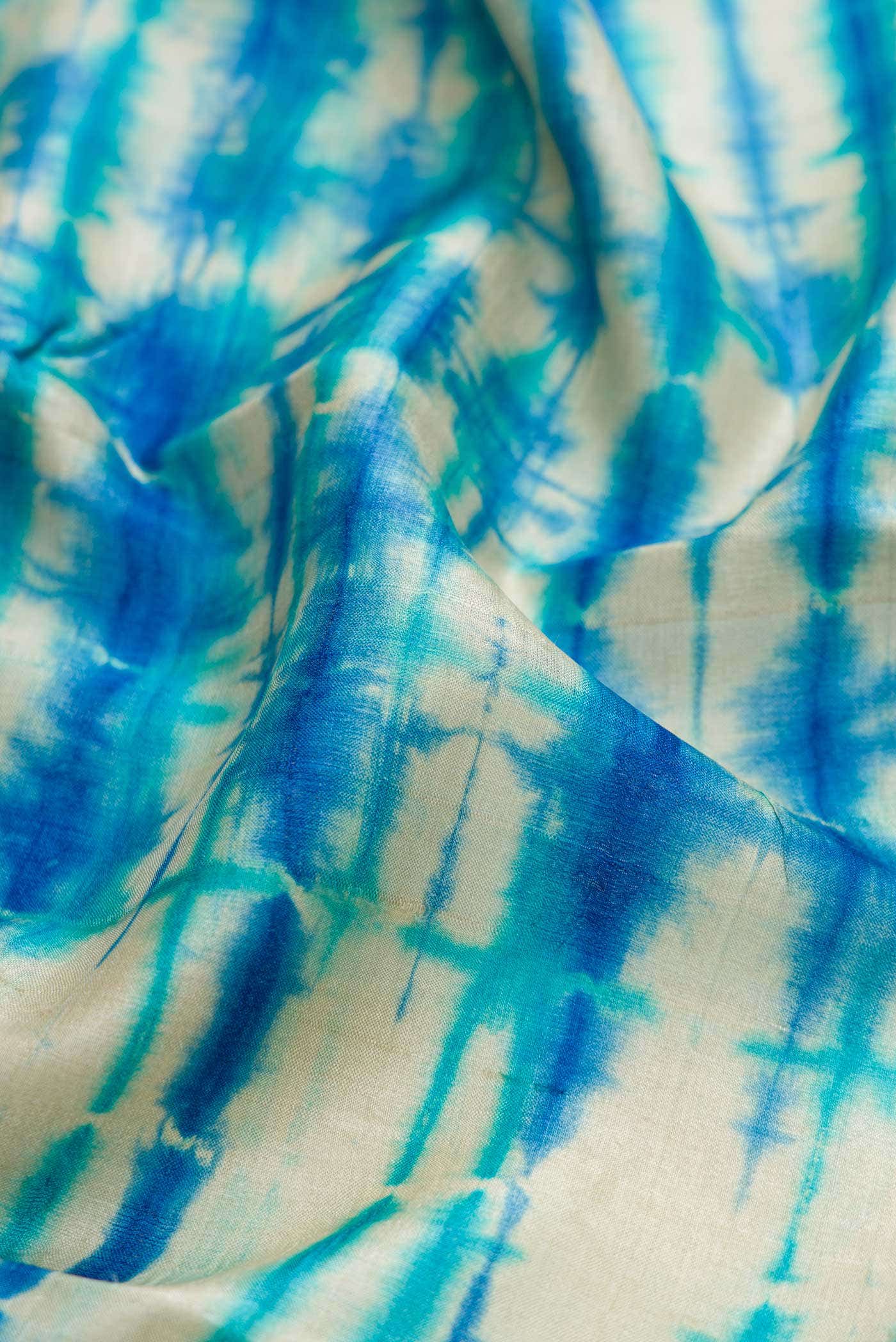 Blue Dual Tone Tussar Silk Saree
