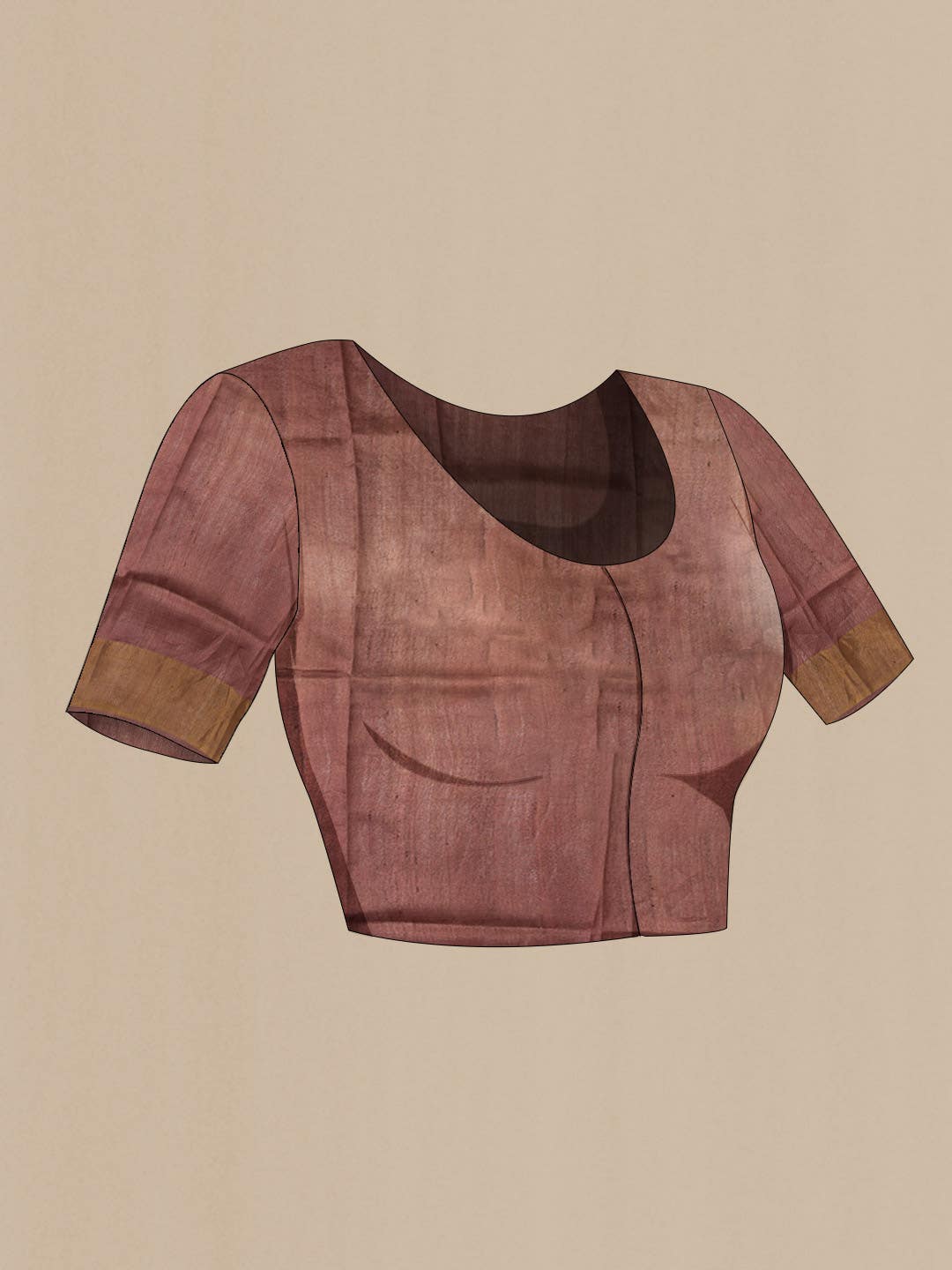 Beige Tussar Silk Saree