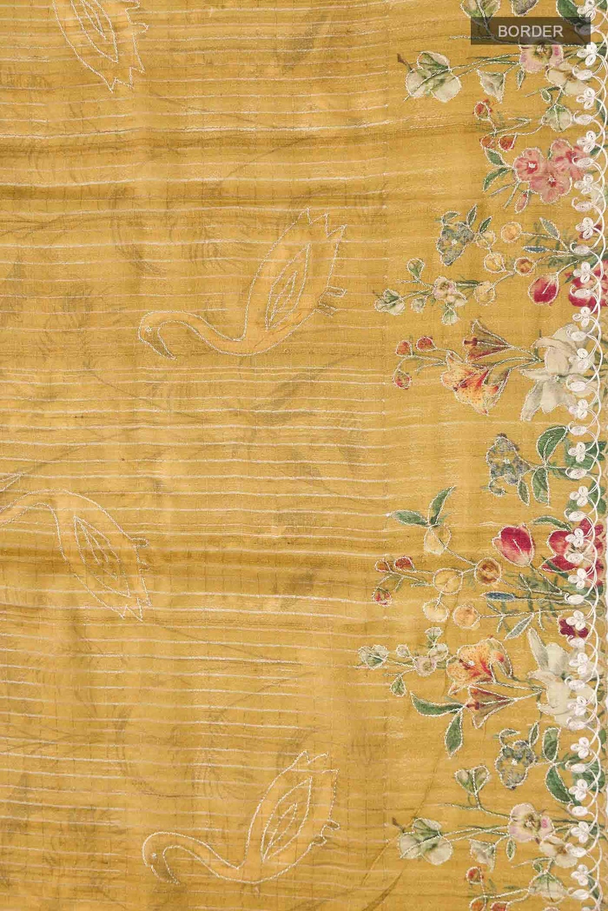 Mustard Bhagalpuri Tussar Silk Saree