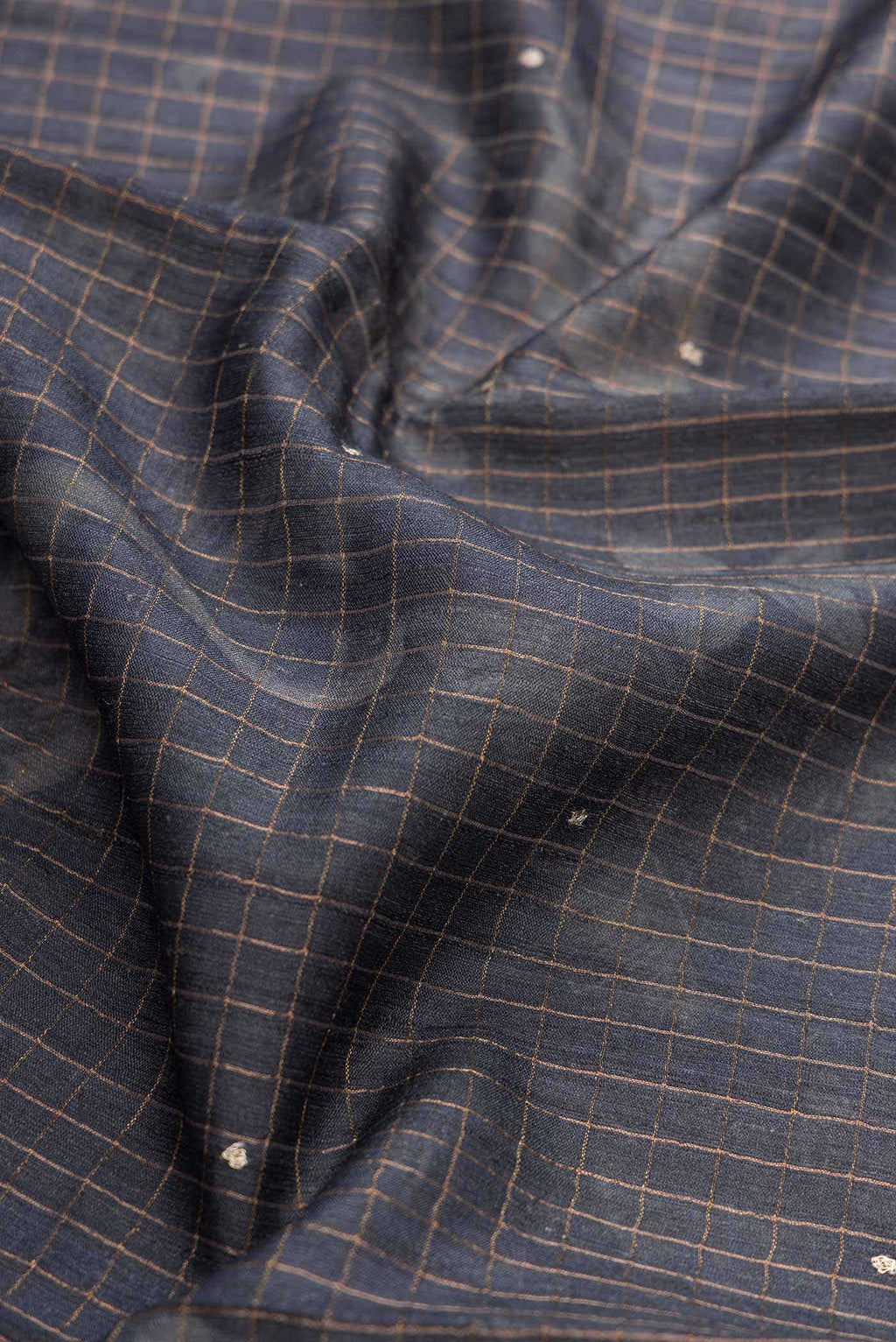 Grey Dual Tone Tussar Silk Saree