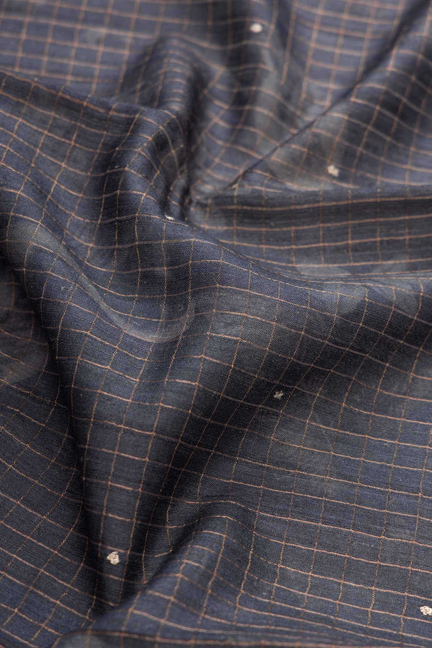 Grey Dual Tone Tussar Silk Saree