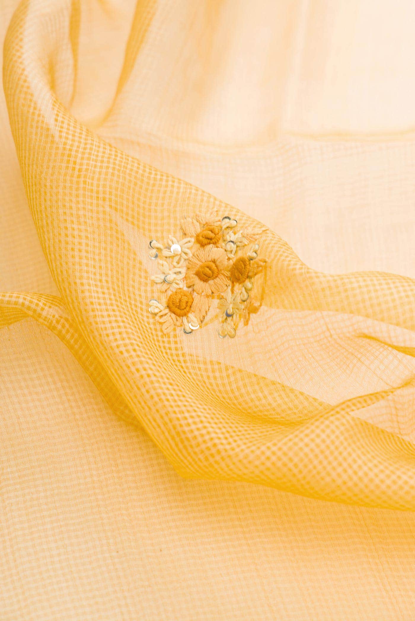 Gold Dual Tone Tussar Silk Saree