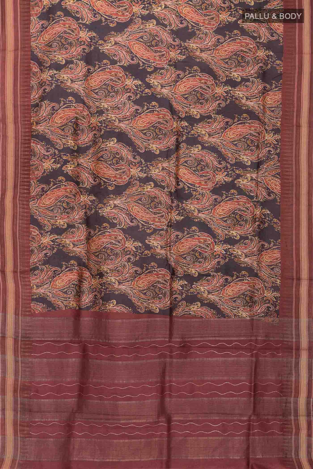 Black Tussar Silk Saree