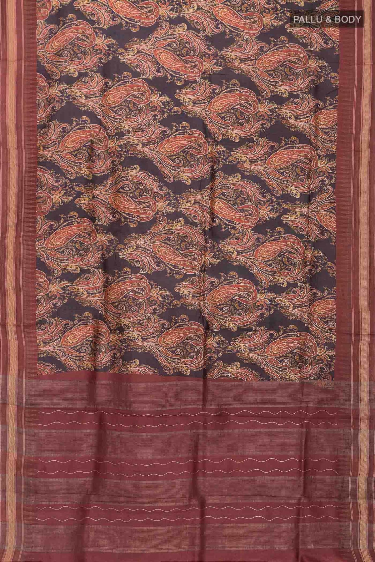 Black Tussar Silk Saree