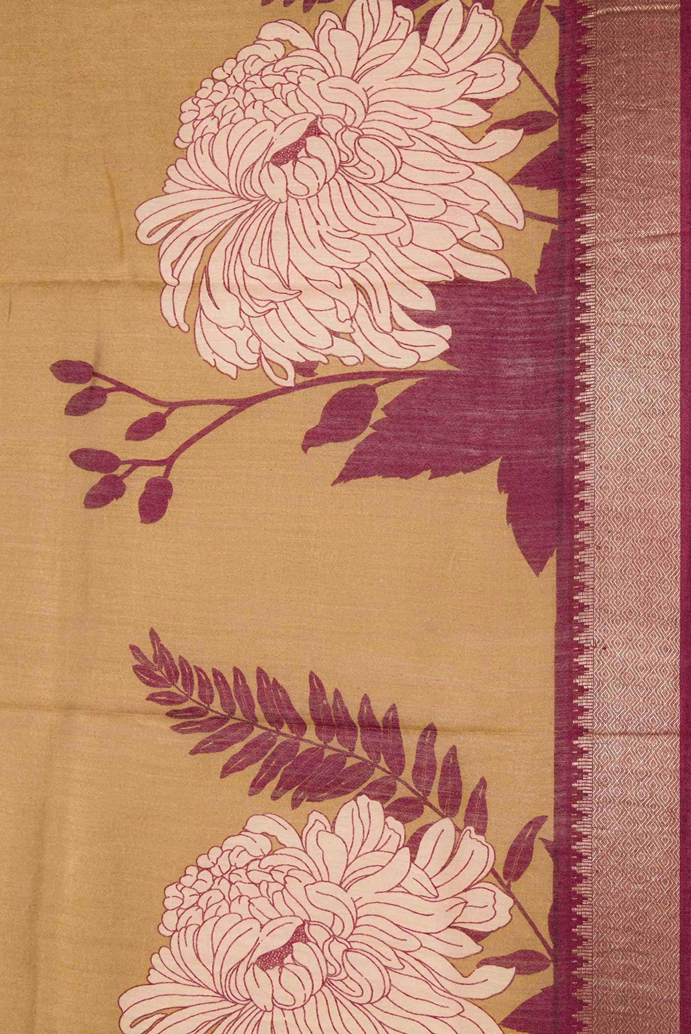 Beige Dual Tone Tussar Silk Saree