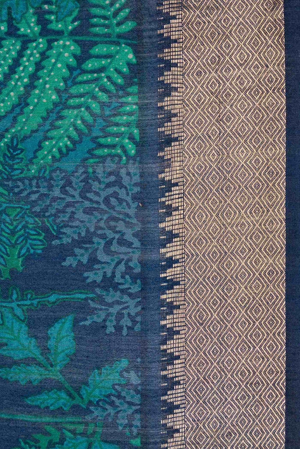 Blue Dual Tone Tussar Silk Saree