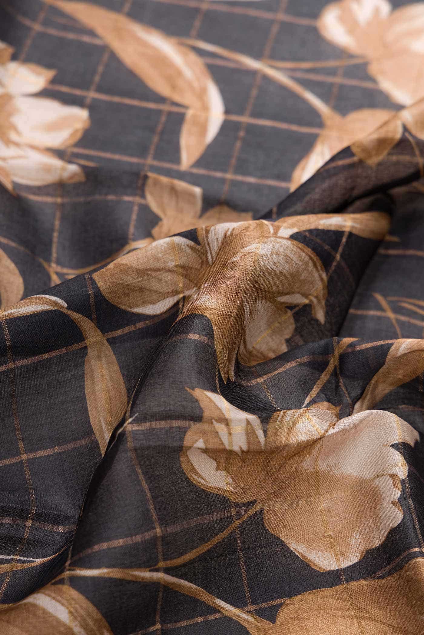 Black Dual Tone Tussar Silk Saree