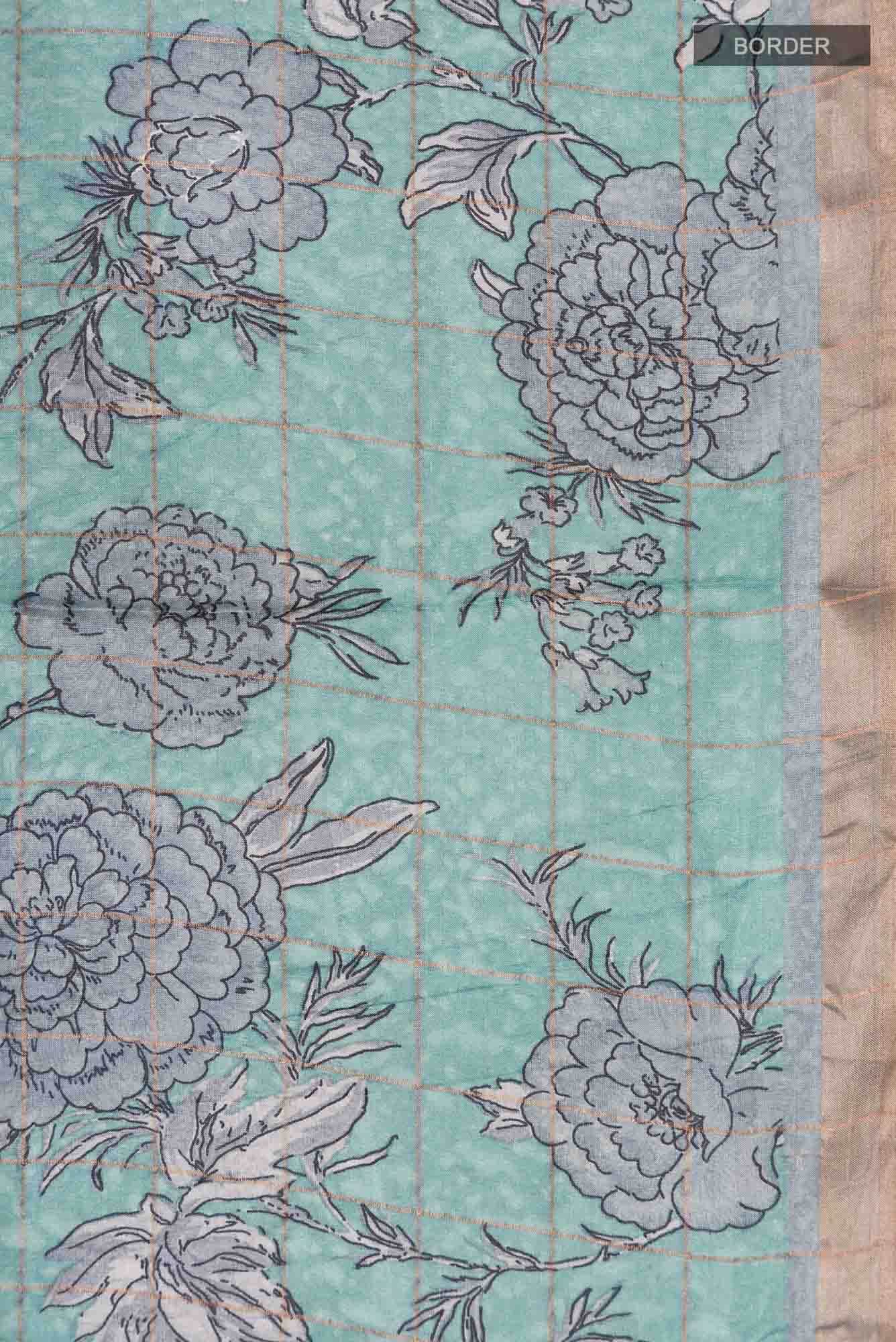 Blue Bhagalpuri Tussar Silk Saree