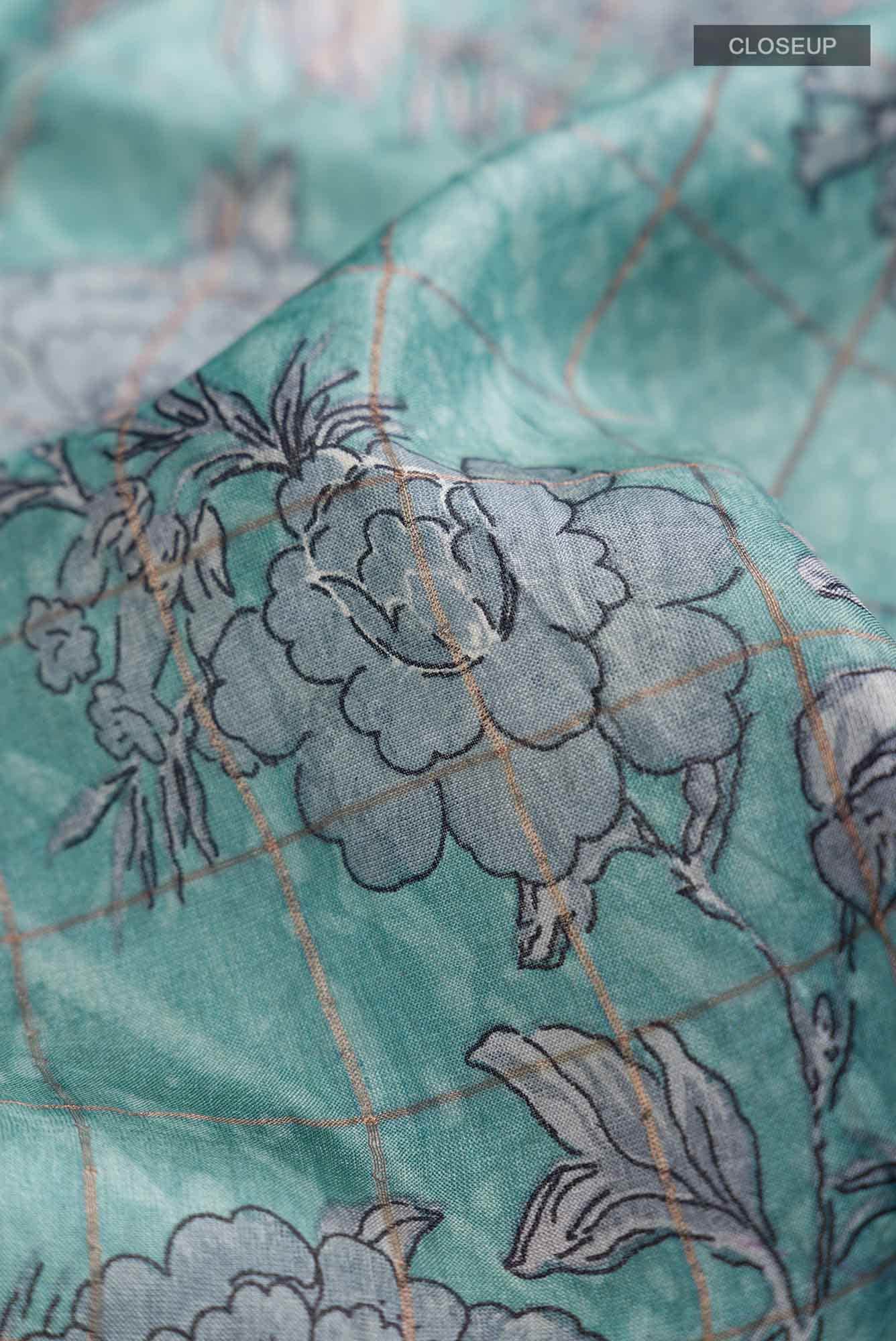 Blue Bhagalpuri Tussar Silk Saree