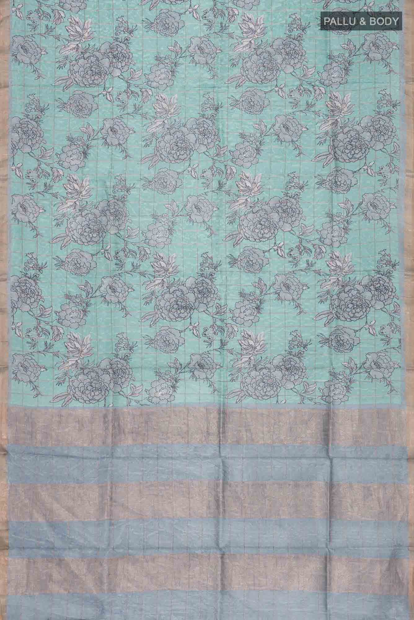 Blue Bhagalpuri Tussar Silk Saree