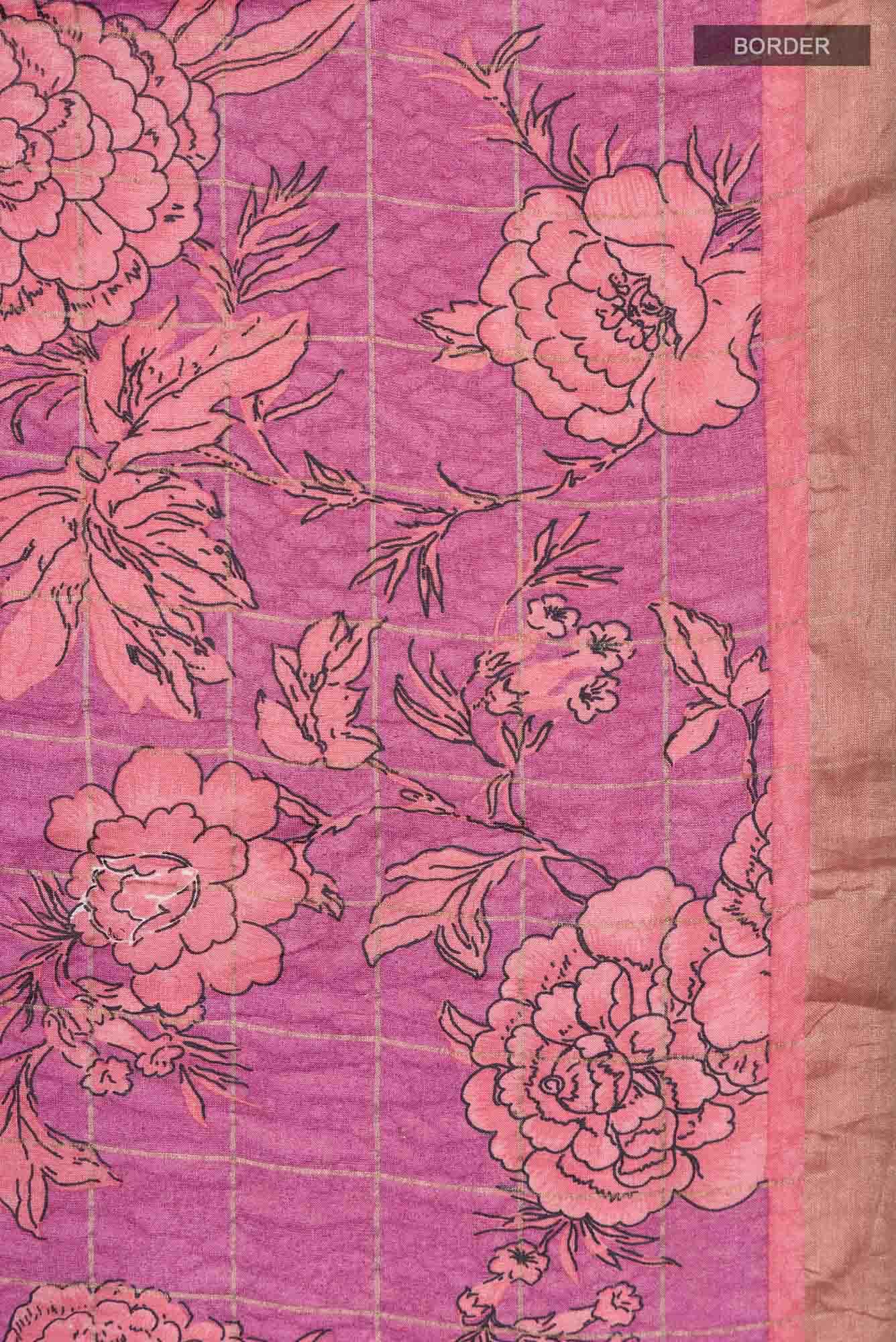 Light Magenta Bhagalpuri Tussar Silk Saree