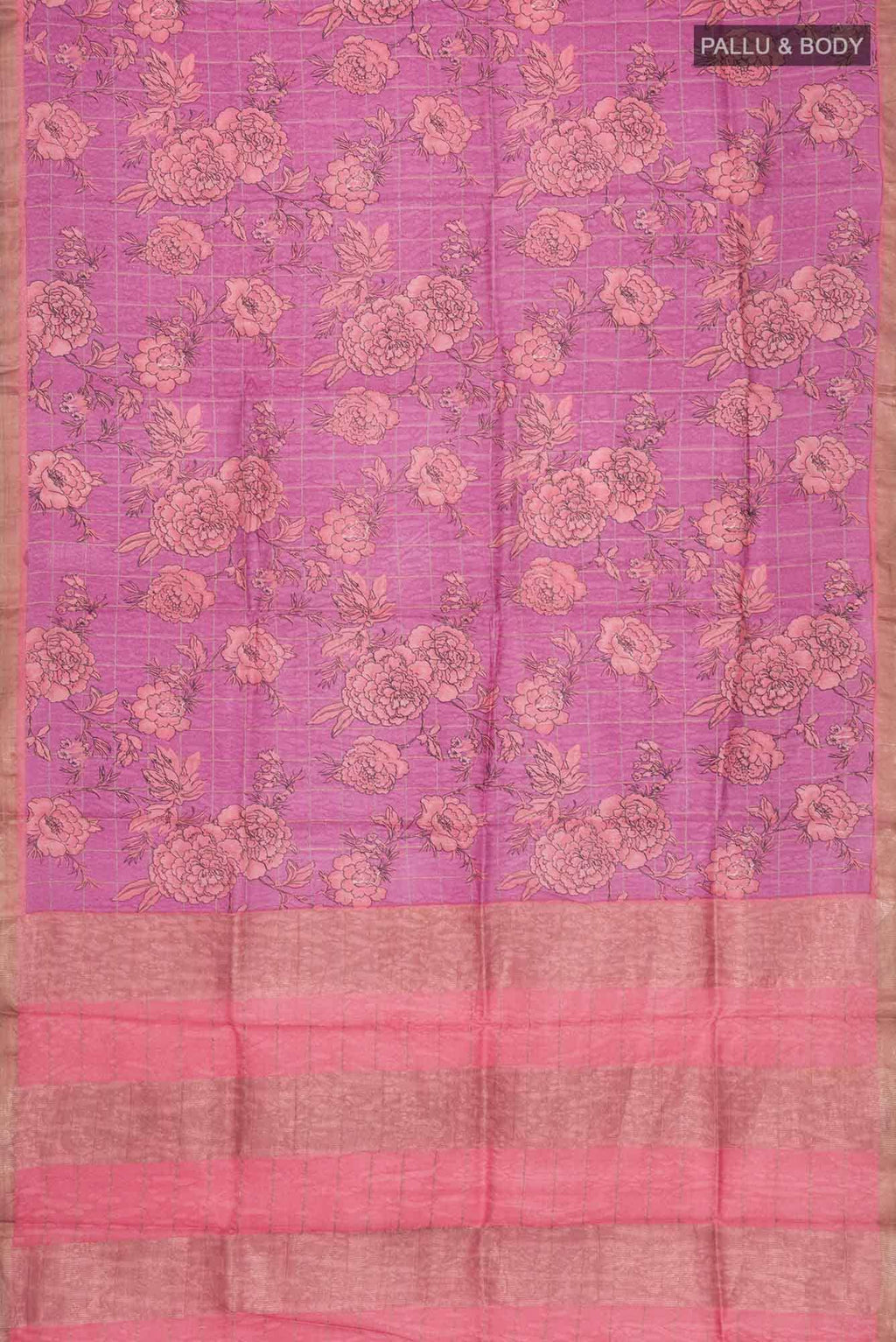 Light Magenta Bhagalpuri Tussar Silk Saree