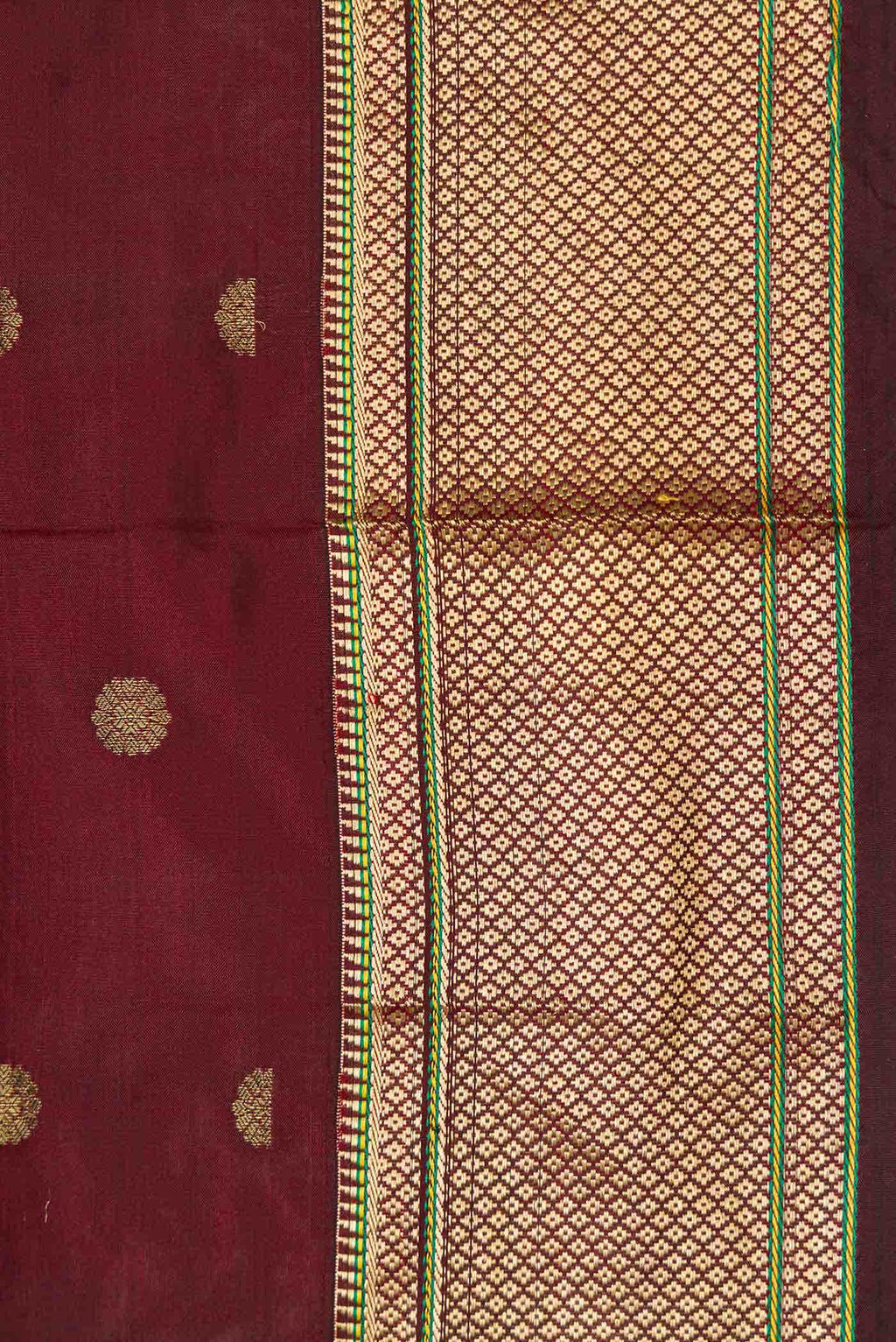 Maroon Dual Tone Paithani Silk Saree