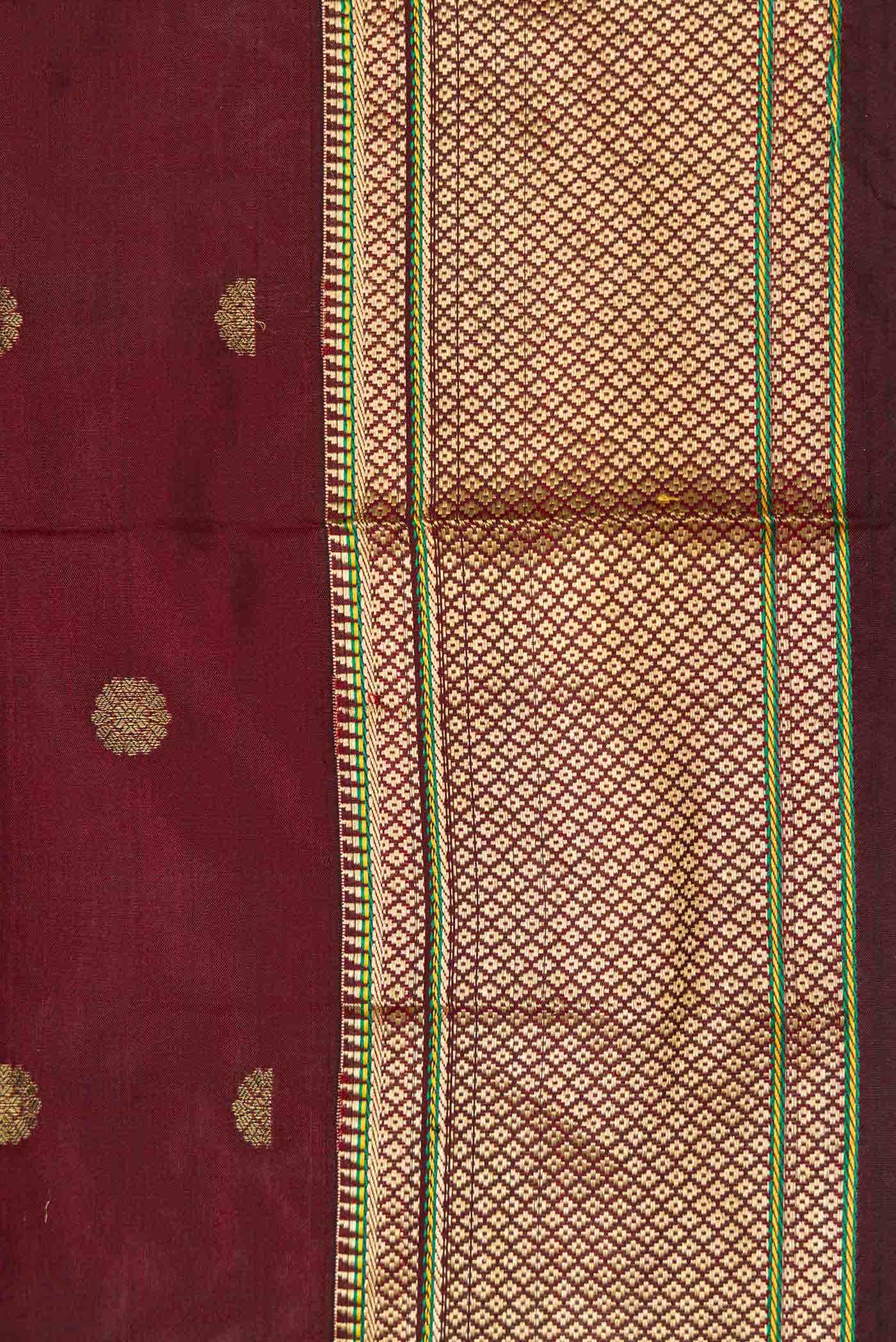 Maroon Dual Tone Paithani Silk Saree