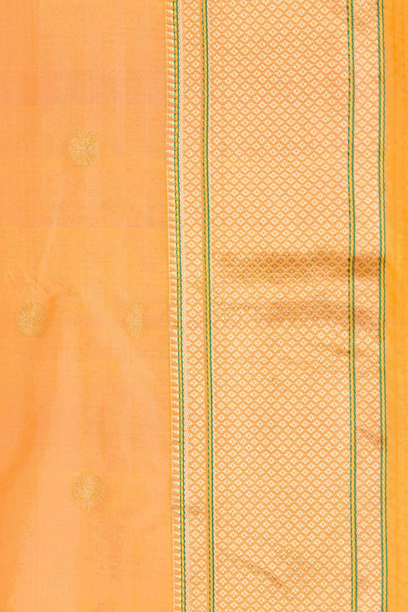 Golden Peach Dual Tone Blended Paithani Silk Saree