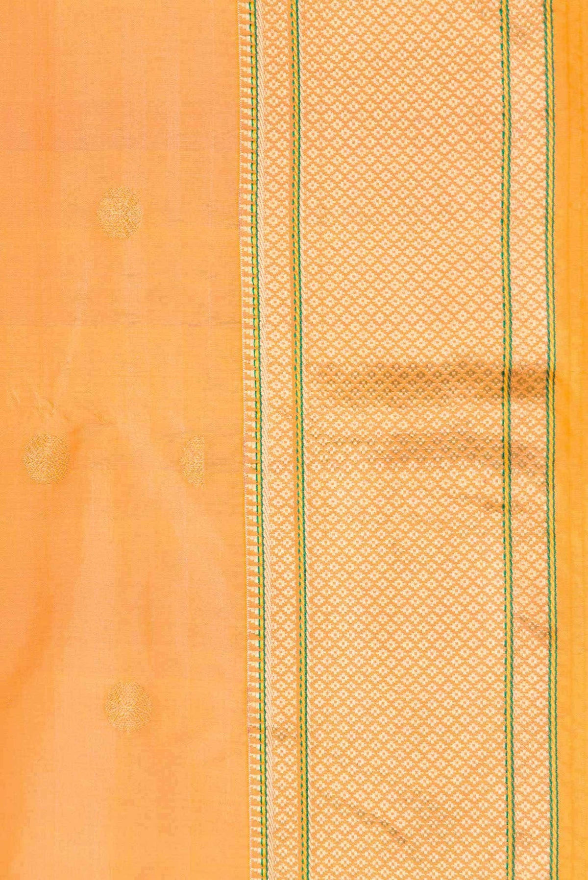 Golden Peach Dual Tone Blended Paithani Silk Saree