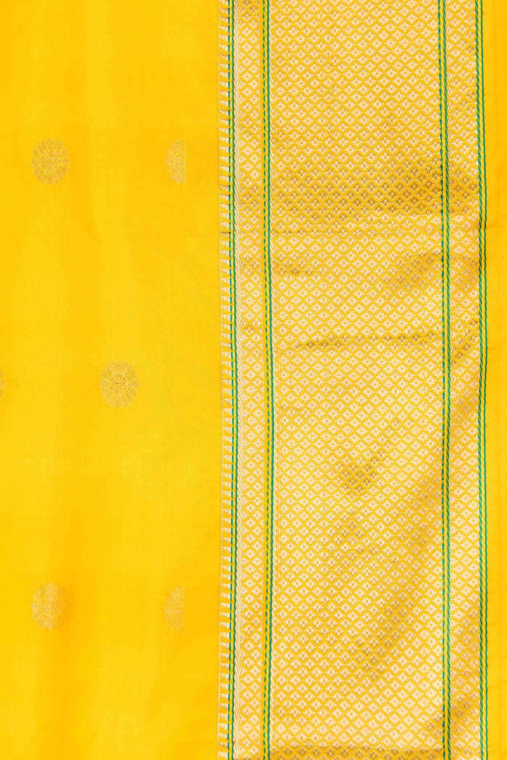 Yellow Dual Tone Blended Paithani Silk Saree