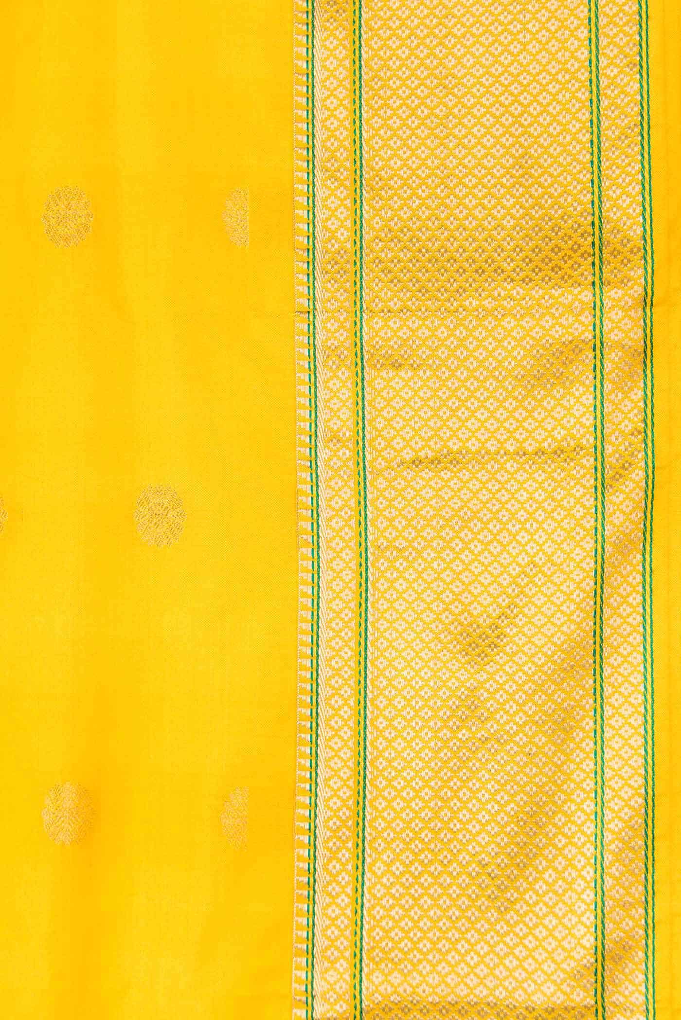 Yellow Dual Tone Blended Paithani Silk Saree