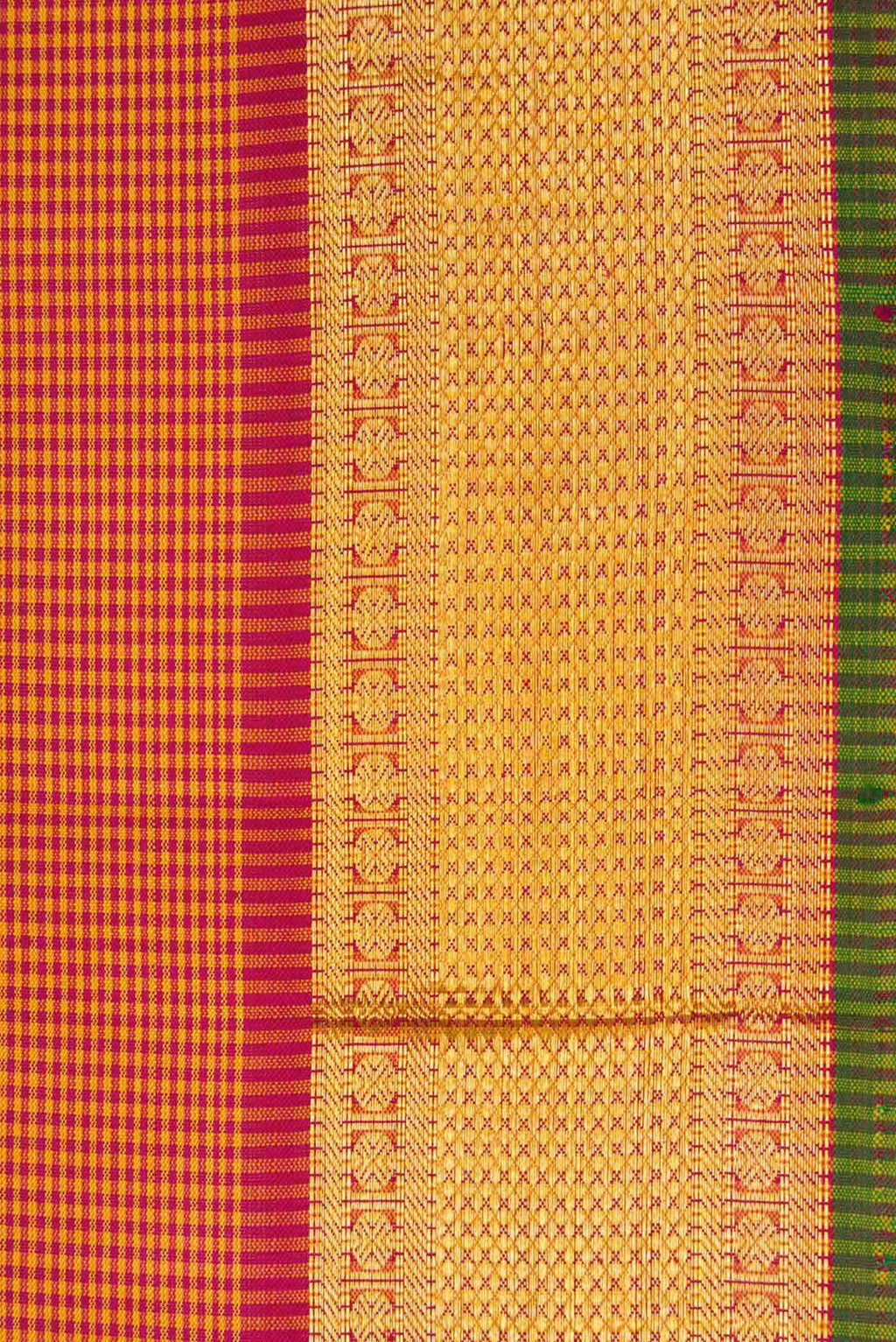 Pure Silk Pure Zari Mustard Dual Tone Kanchipuram Saree