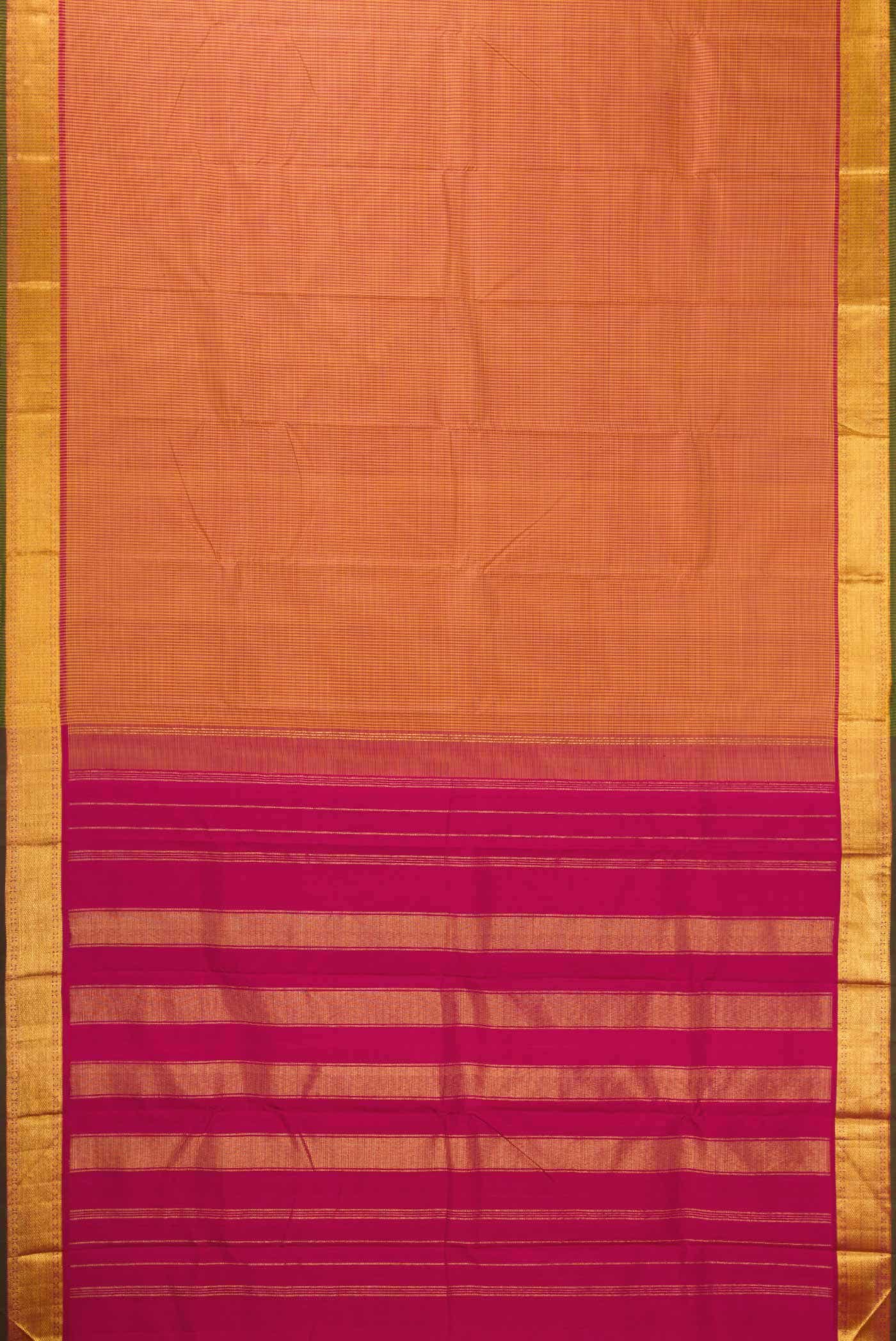 Pure Silk Pure Zari Mustard Dual Tone Kanchipuram Saree