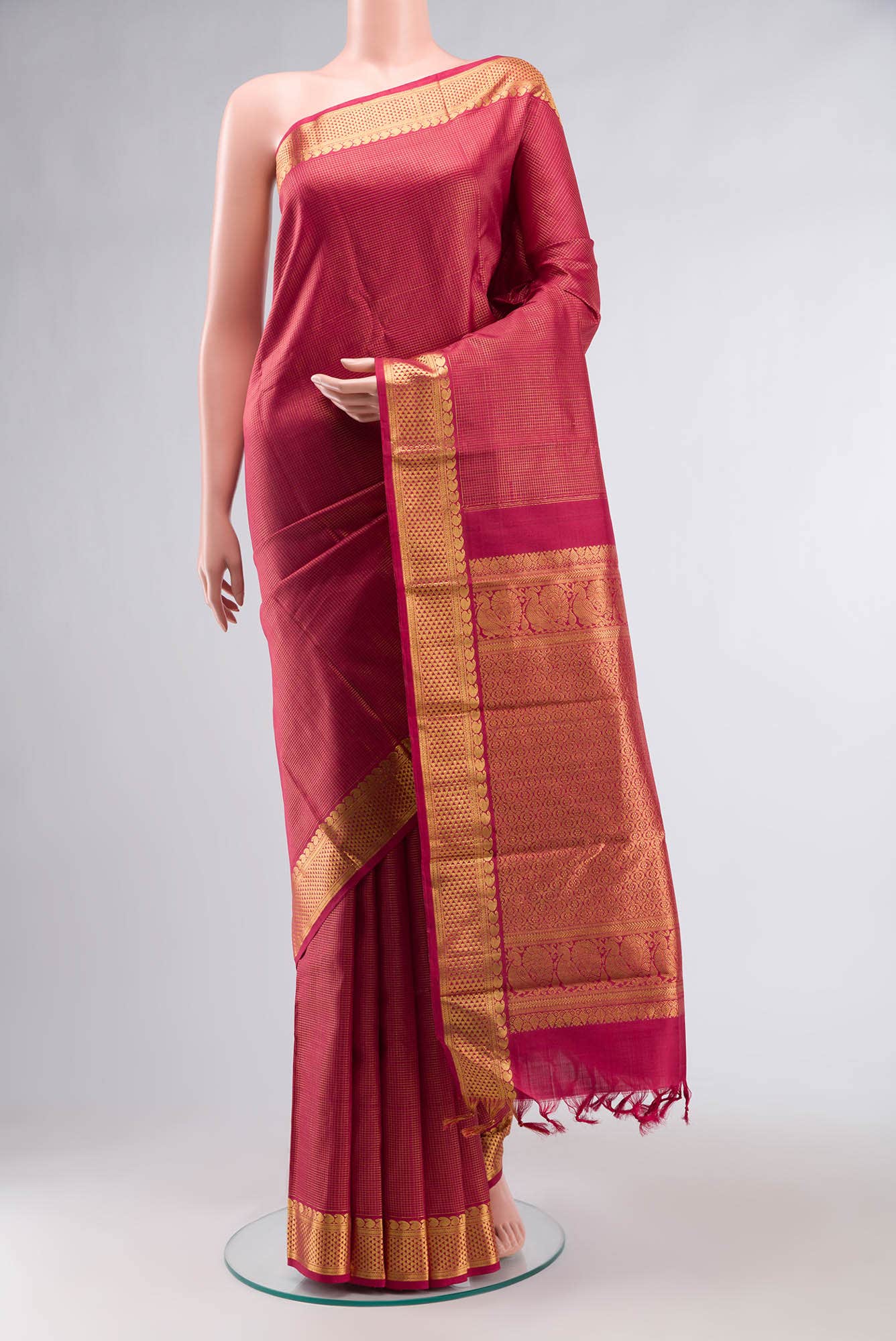 Maroon Kanchipuram Silk Saree