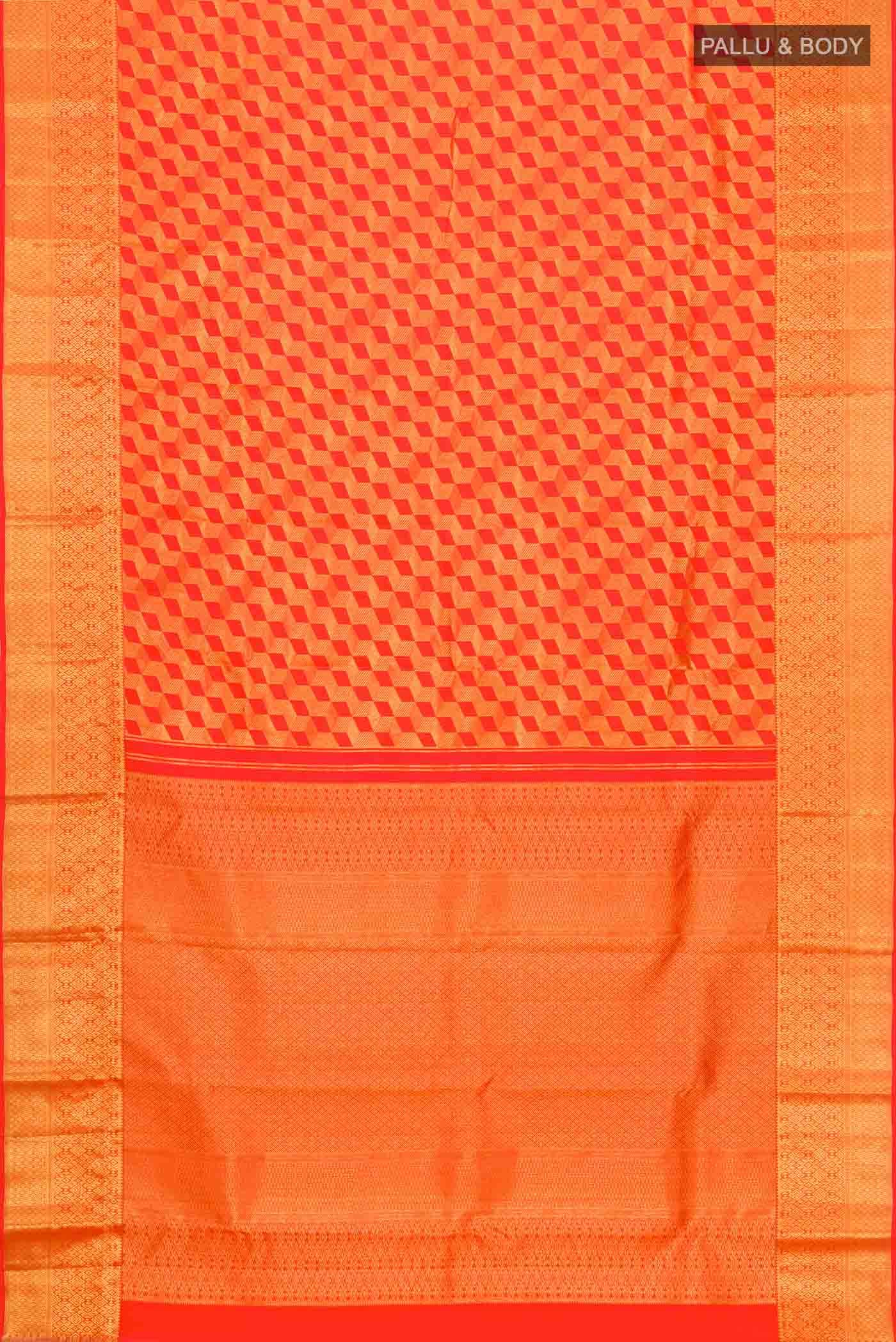 Orange Kanchipuram Silk Saree