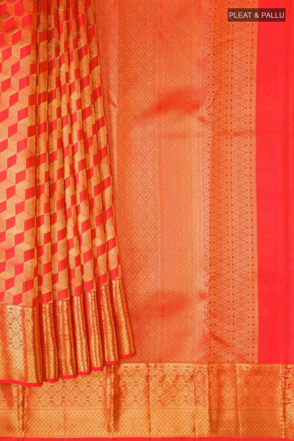 Orange Kanchipuram Silk Saree