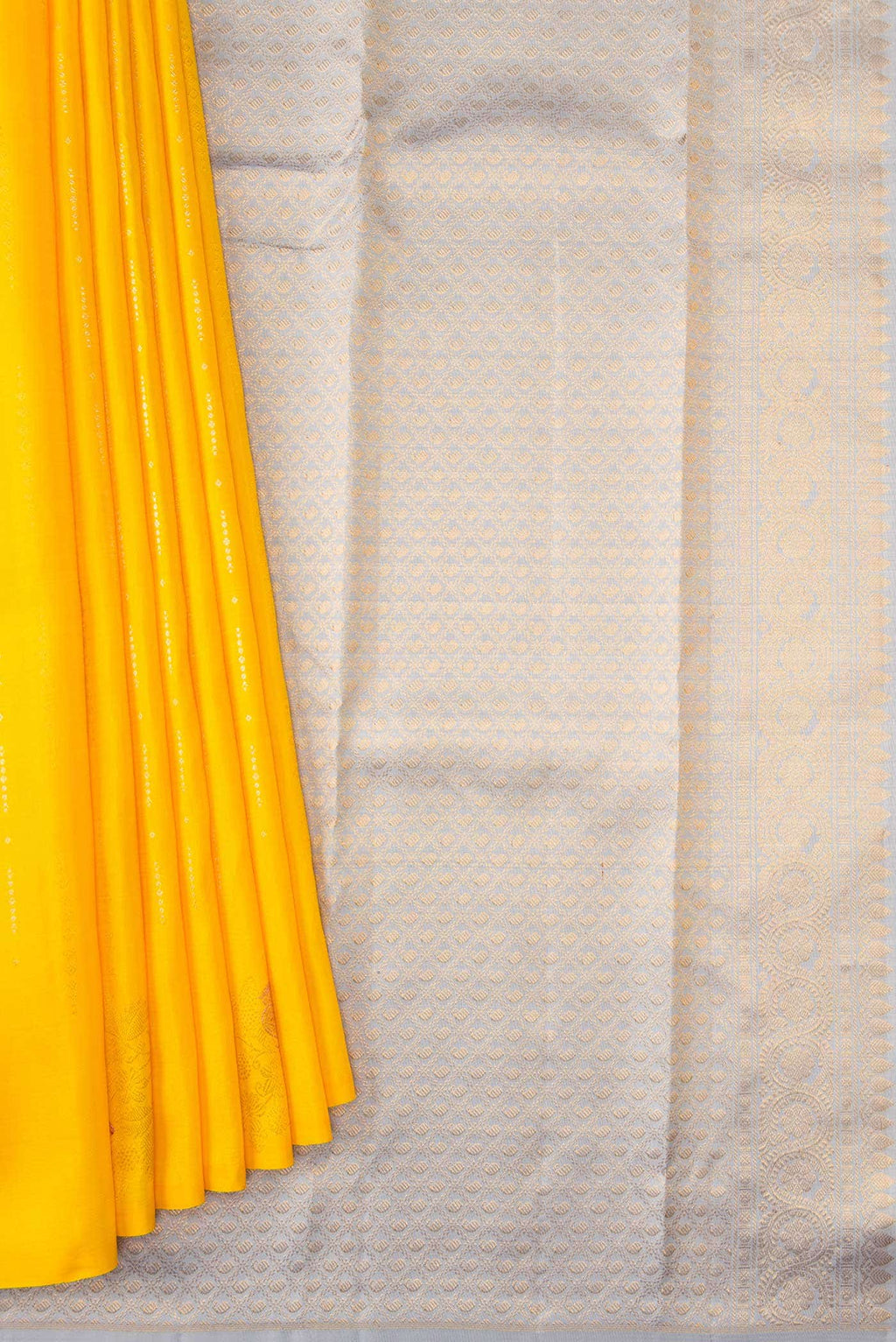 Yellow Dual Tone Kanchipuram Silk Saree