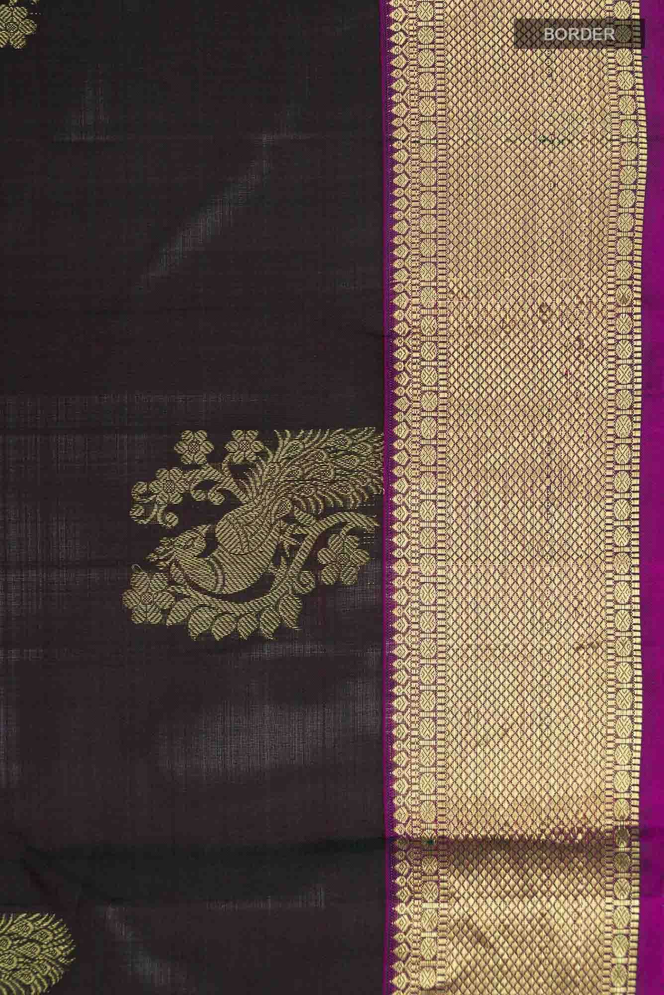 Bottle Green Kanchipuram Silk Saree