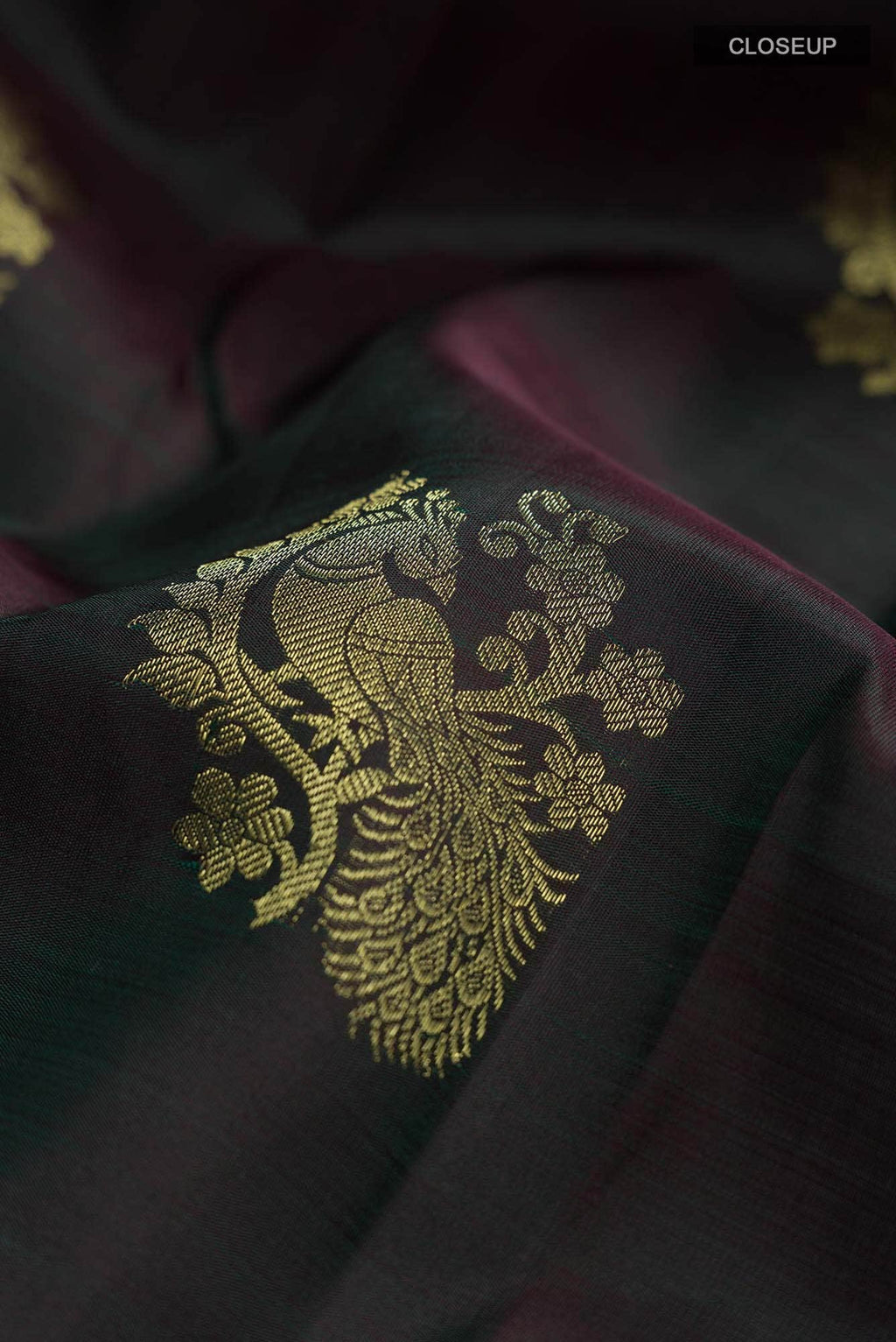 Bottle Green Kanchipuram Silk Saree