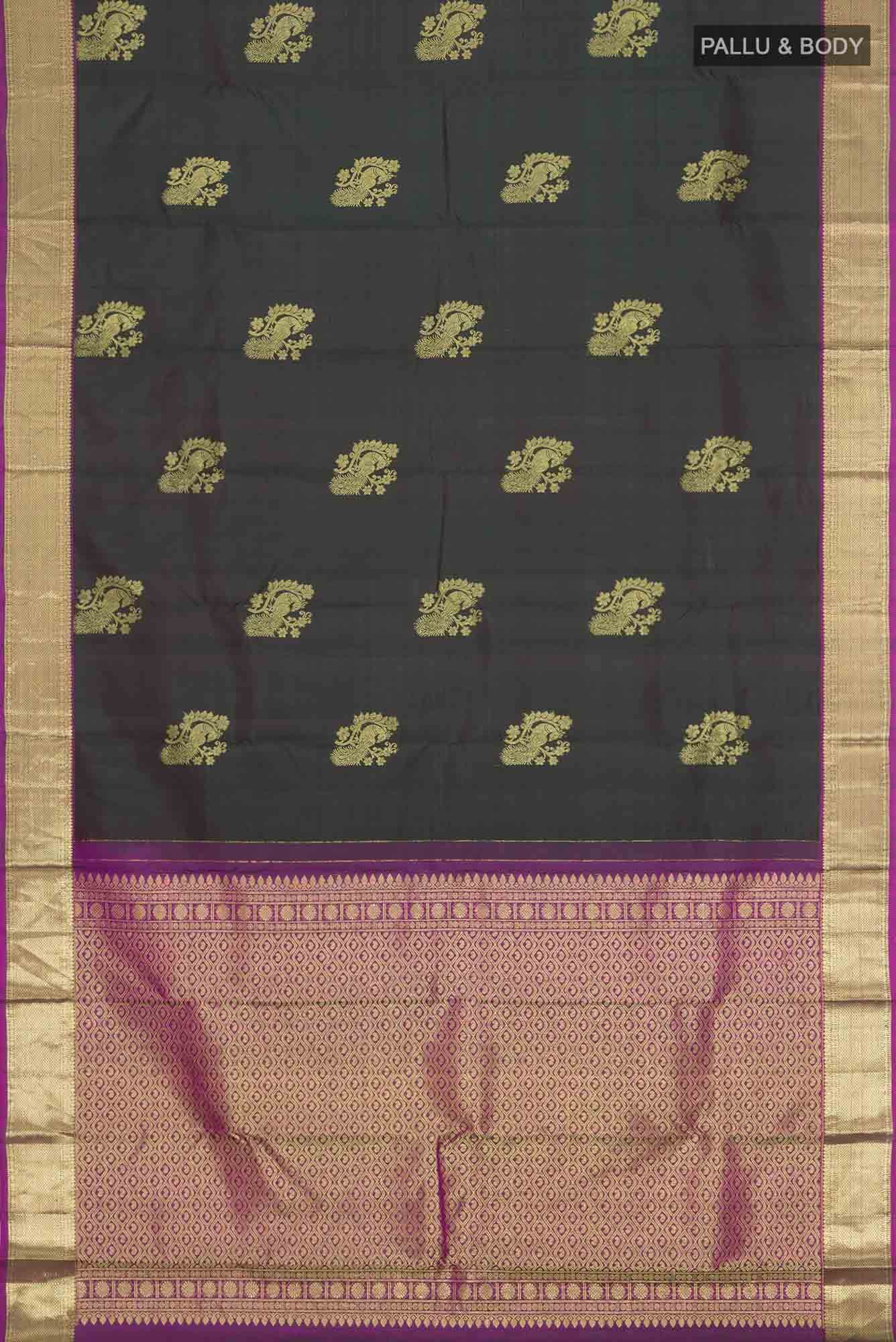 Bottle Green Kanchipuram Silk Saree