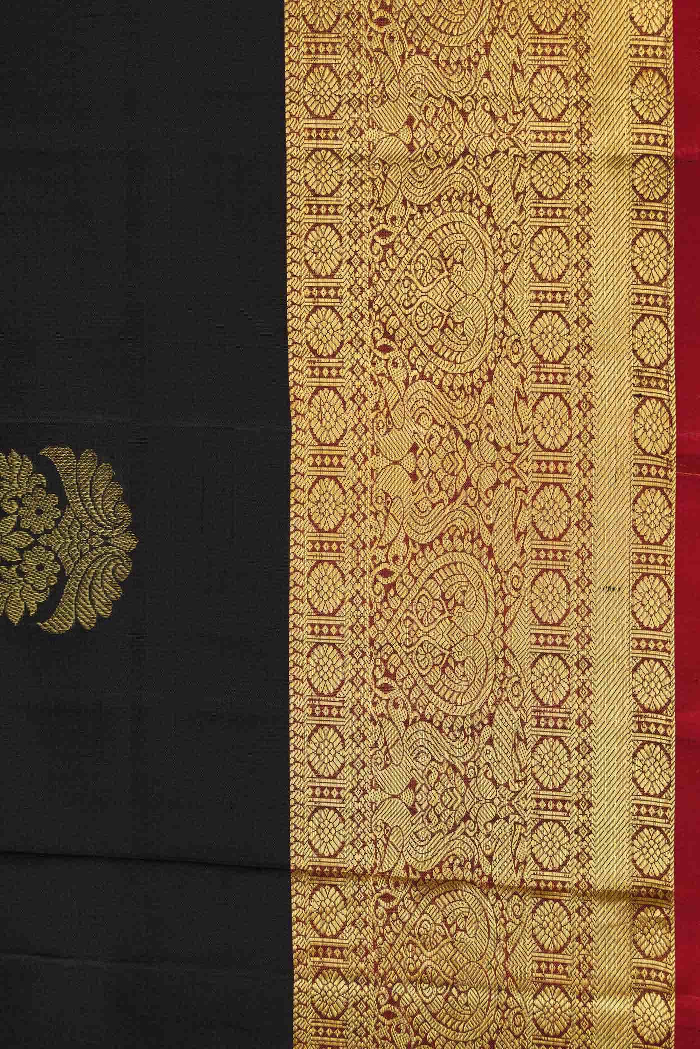 Black Dual Tone Kanchipuram Silk Saree