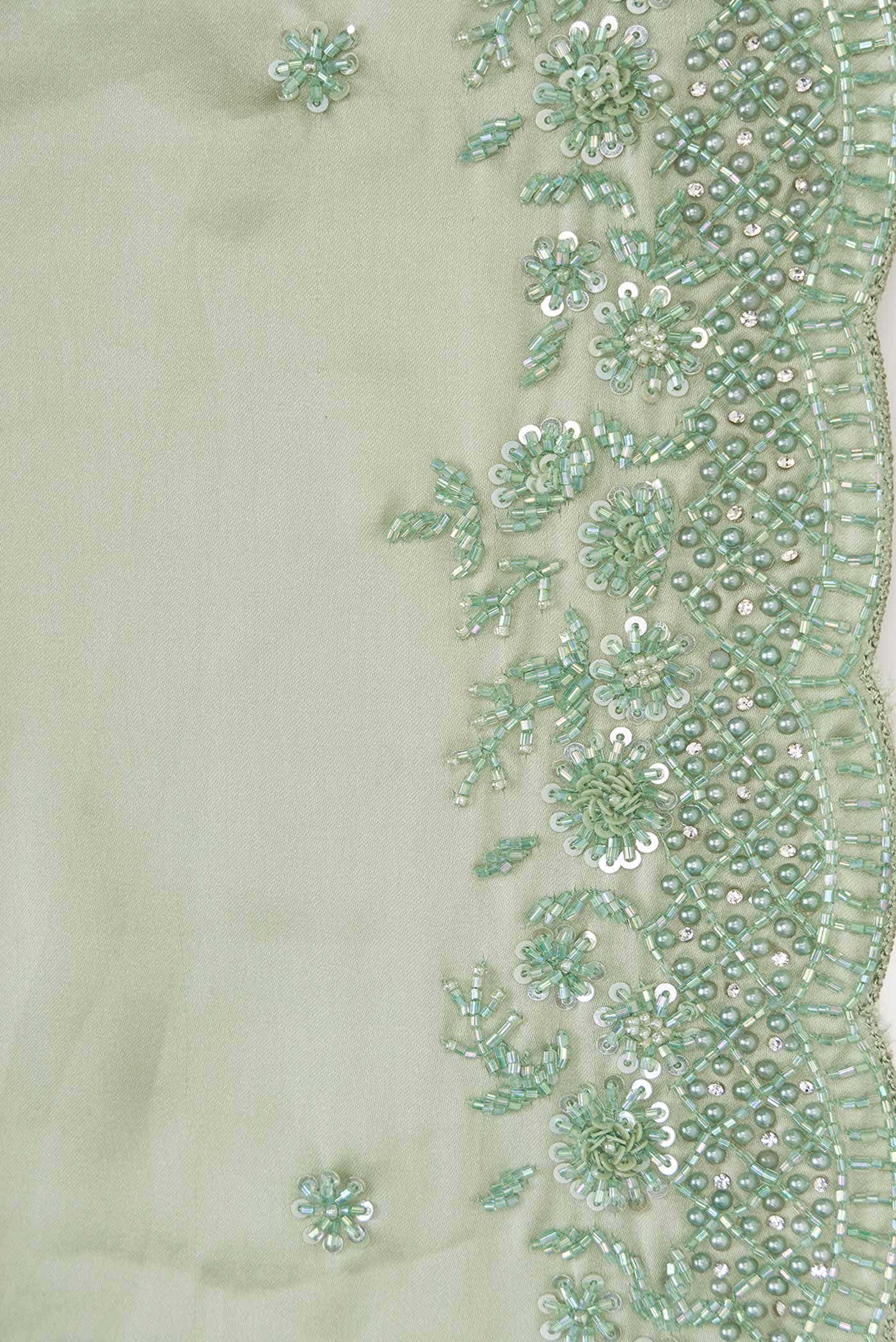 Green Dual Tone Satin Crepe Saree
