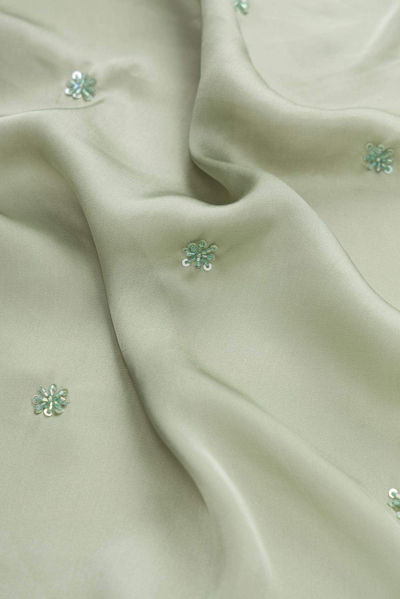 Green Dual Tone Satin Crepe Saree