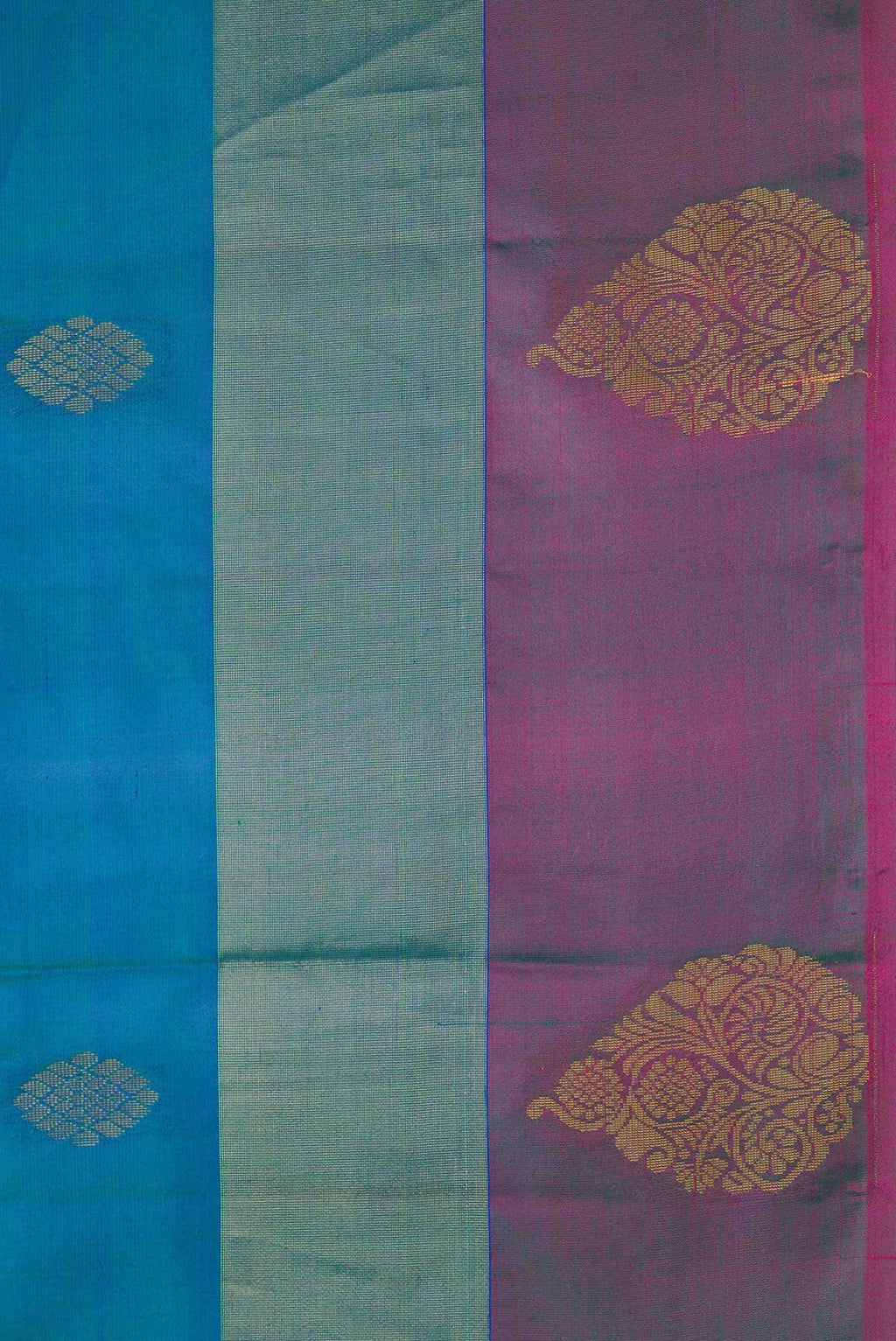 Green Dual Tone Soft Silk Saree