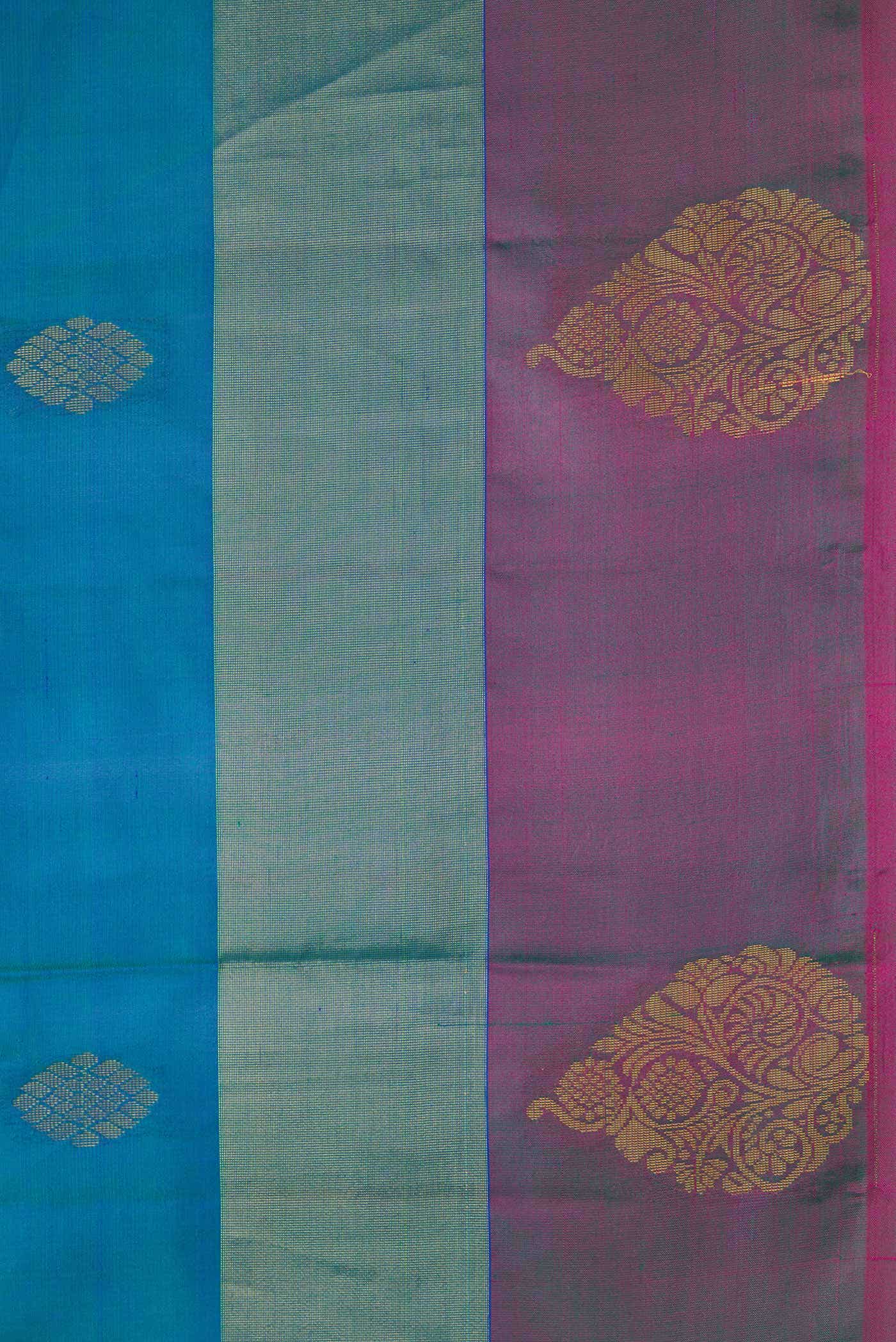 Green Dual Tone Soft Silk Saree