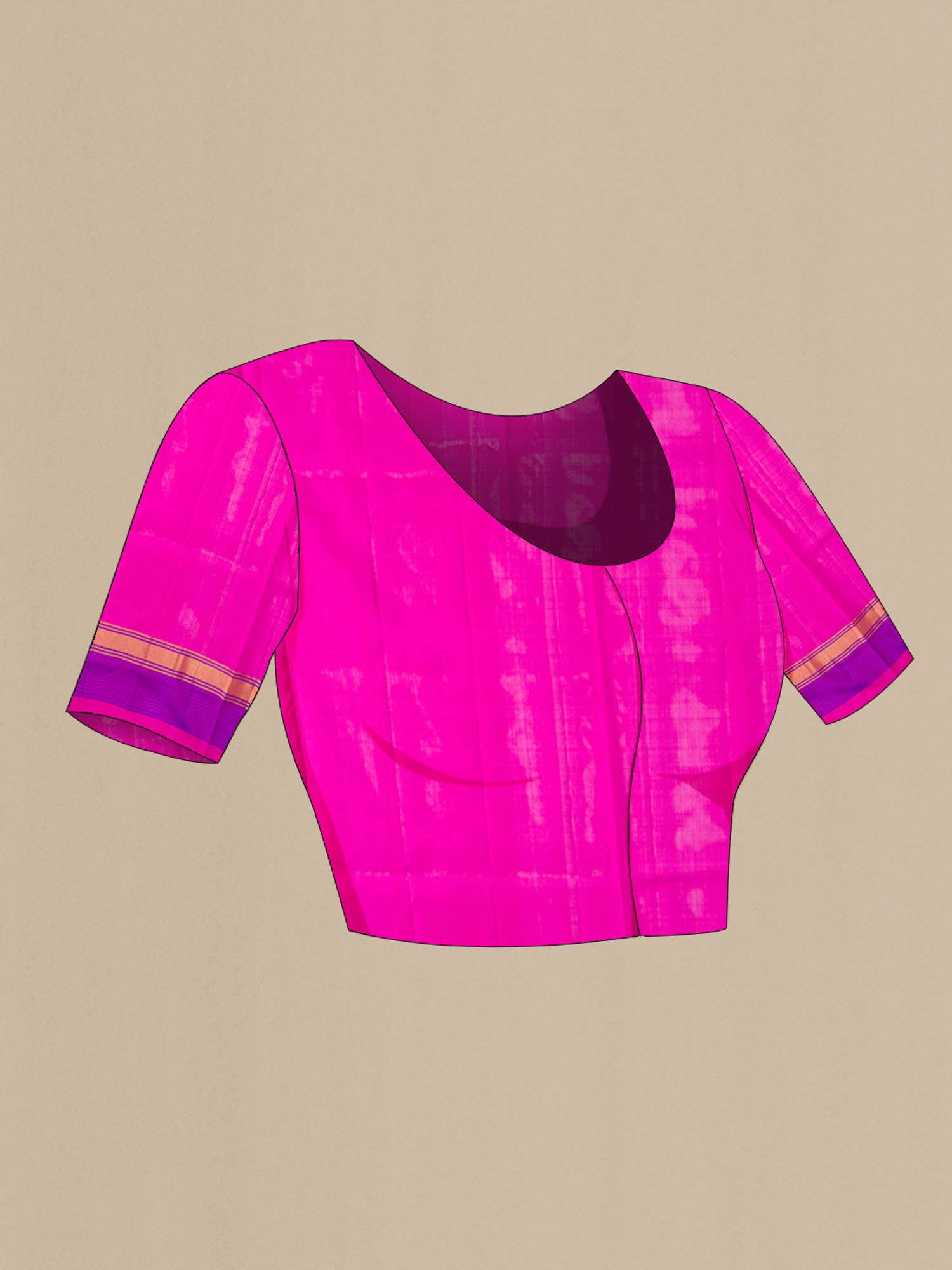 Pink With Green Dual Tone Soft Silk Saree