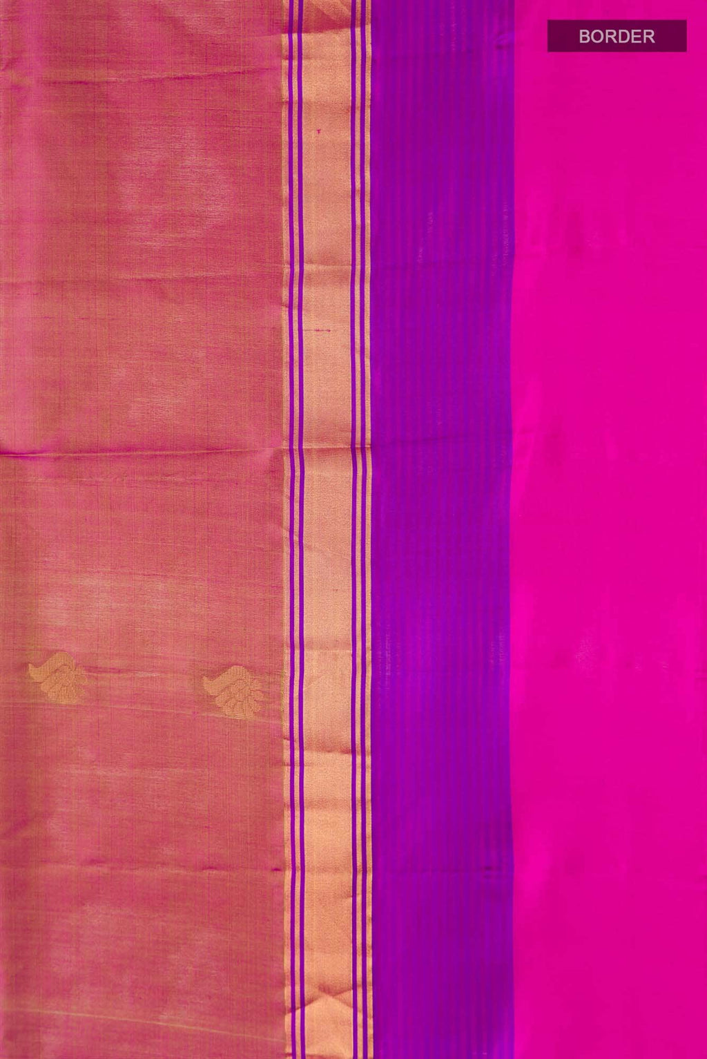 Pink With Green Dual Tone Soft Silk Saree