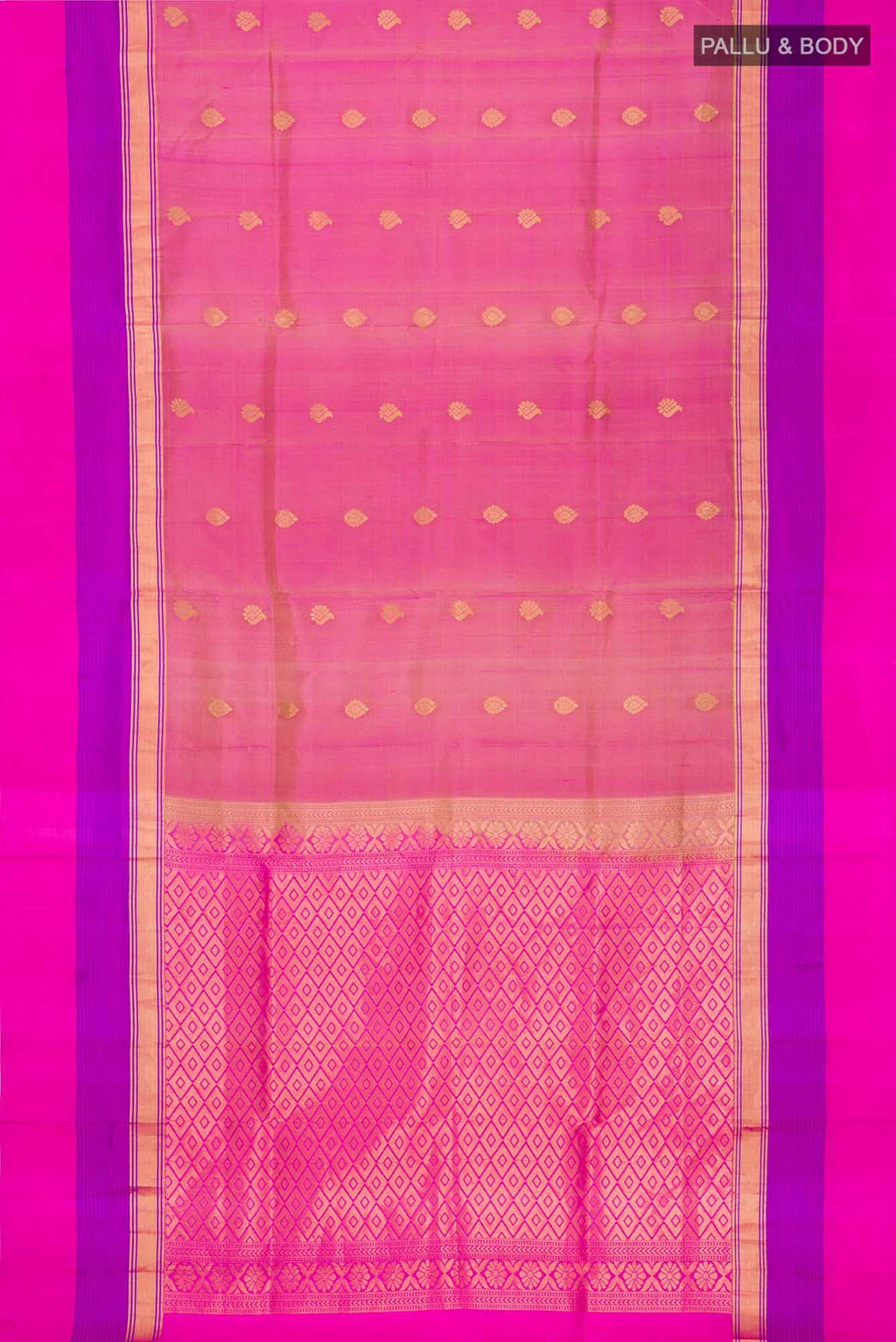 Pink With Green Dual Tone Soft Silk Saree