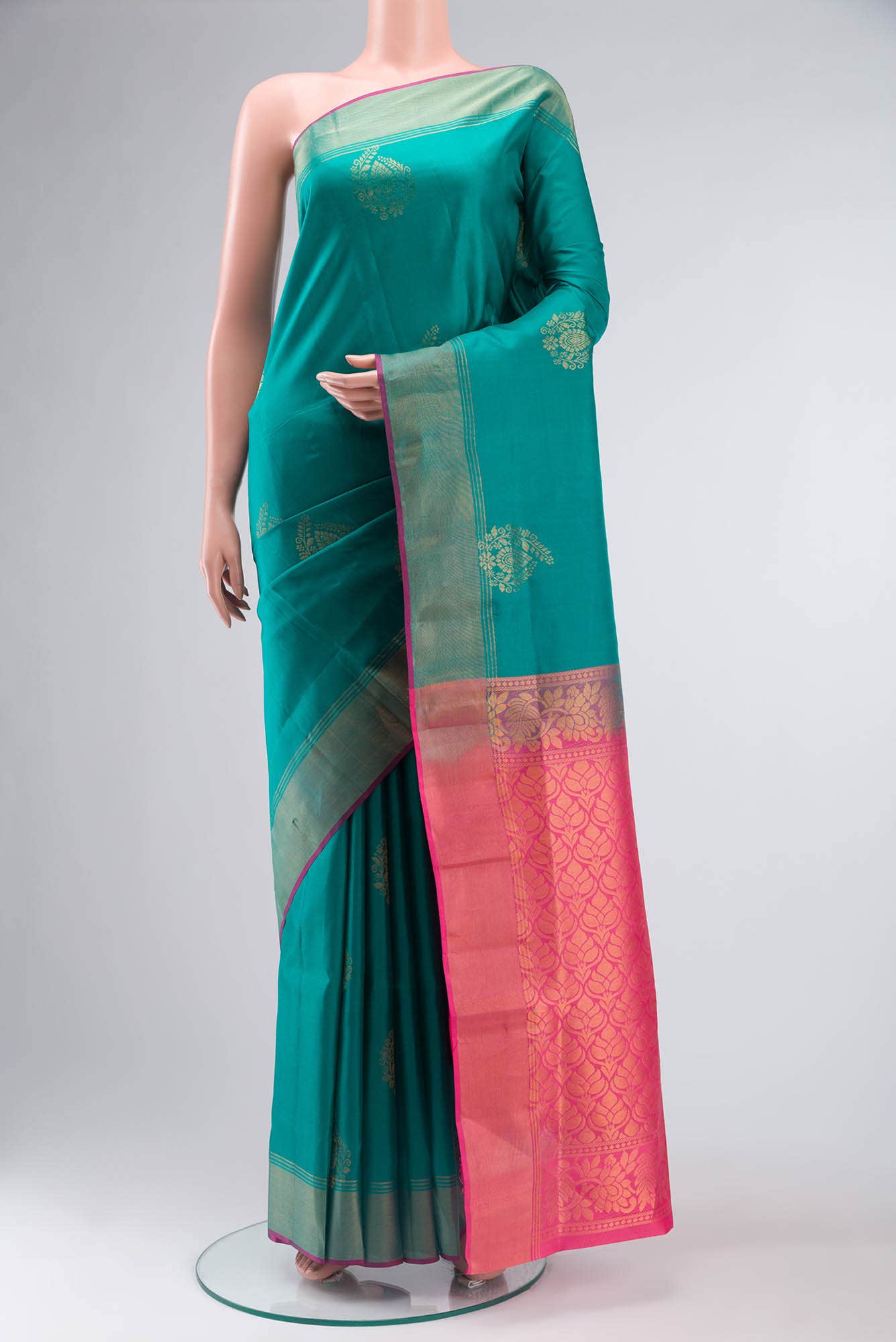Teal Soft Silk Saree