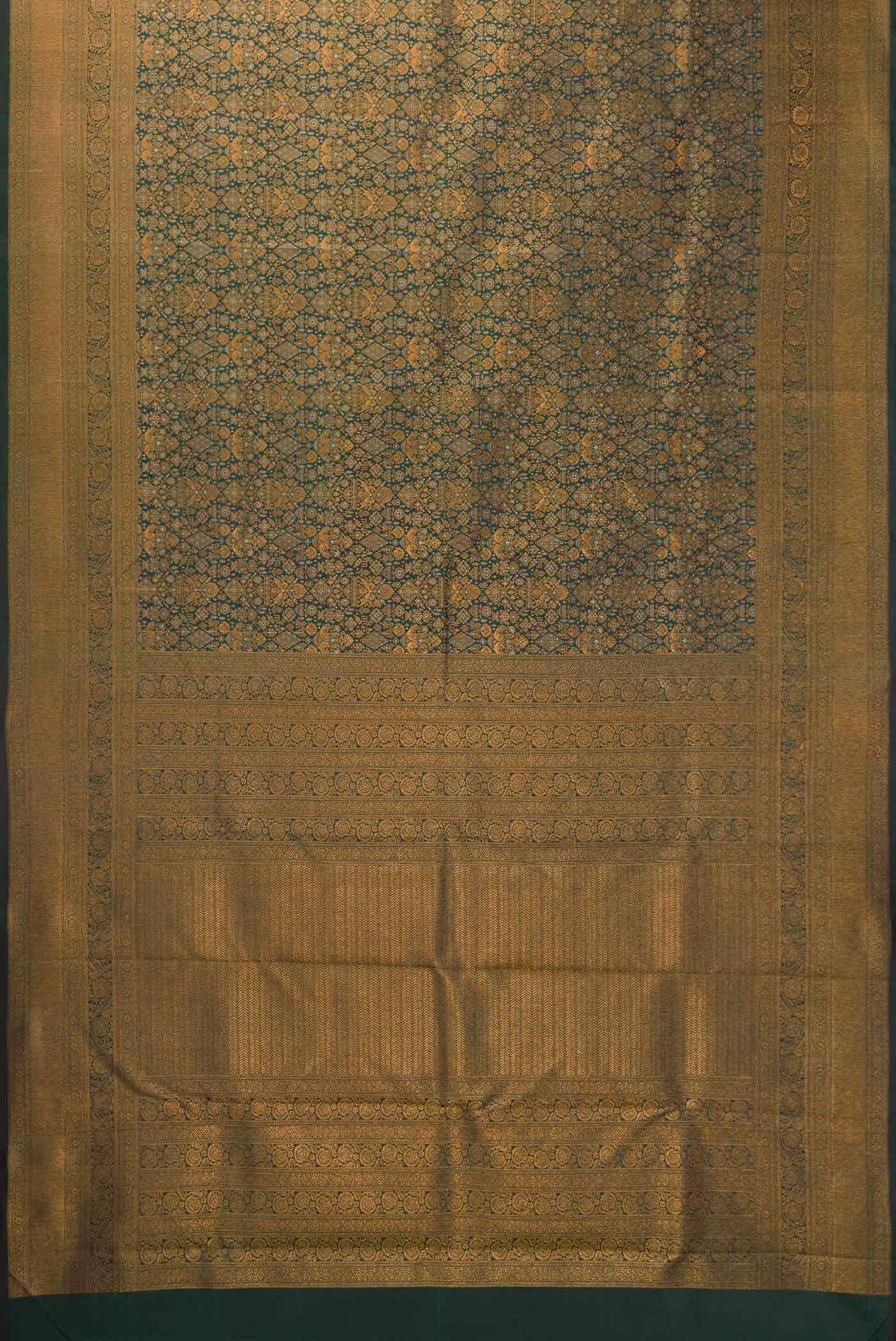 Bottle Green Dual Tone Kanchipuram Silk Saree