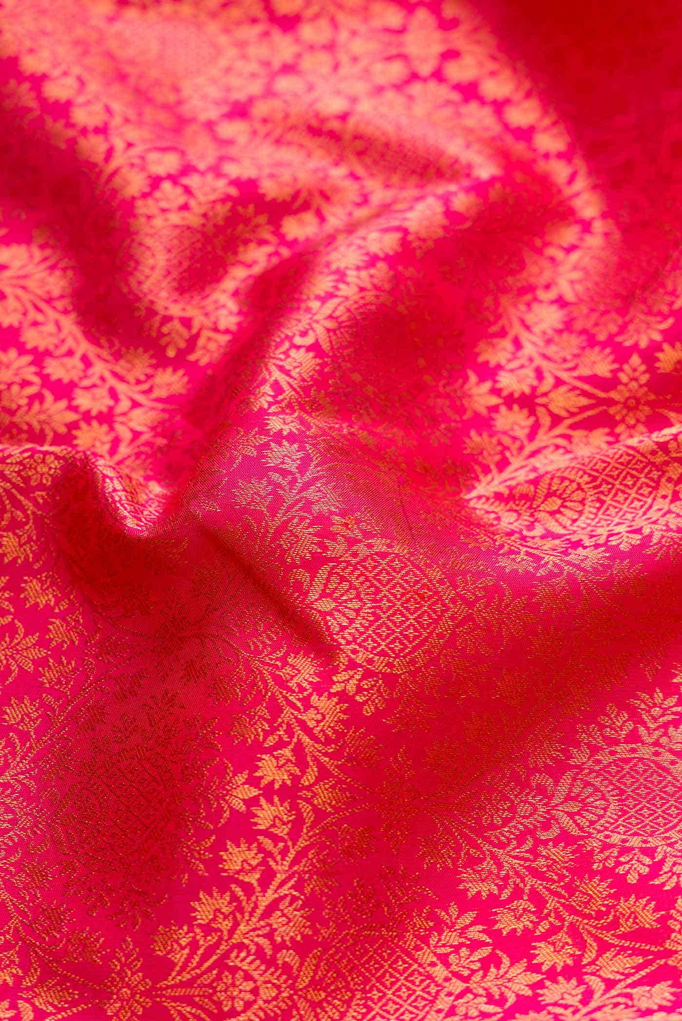 Dark Pink Dual Tone Kanchipuram Silk Saree