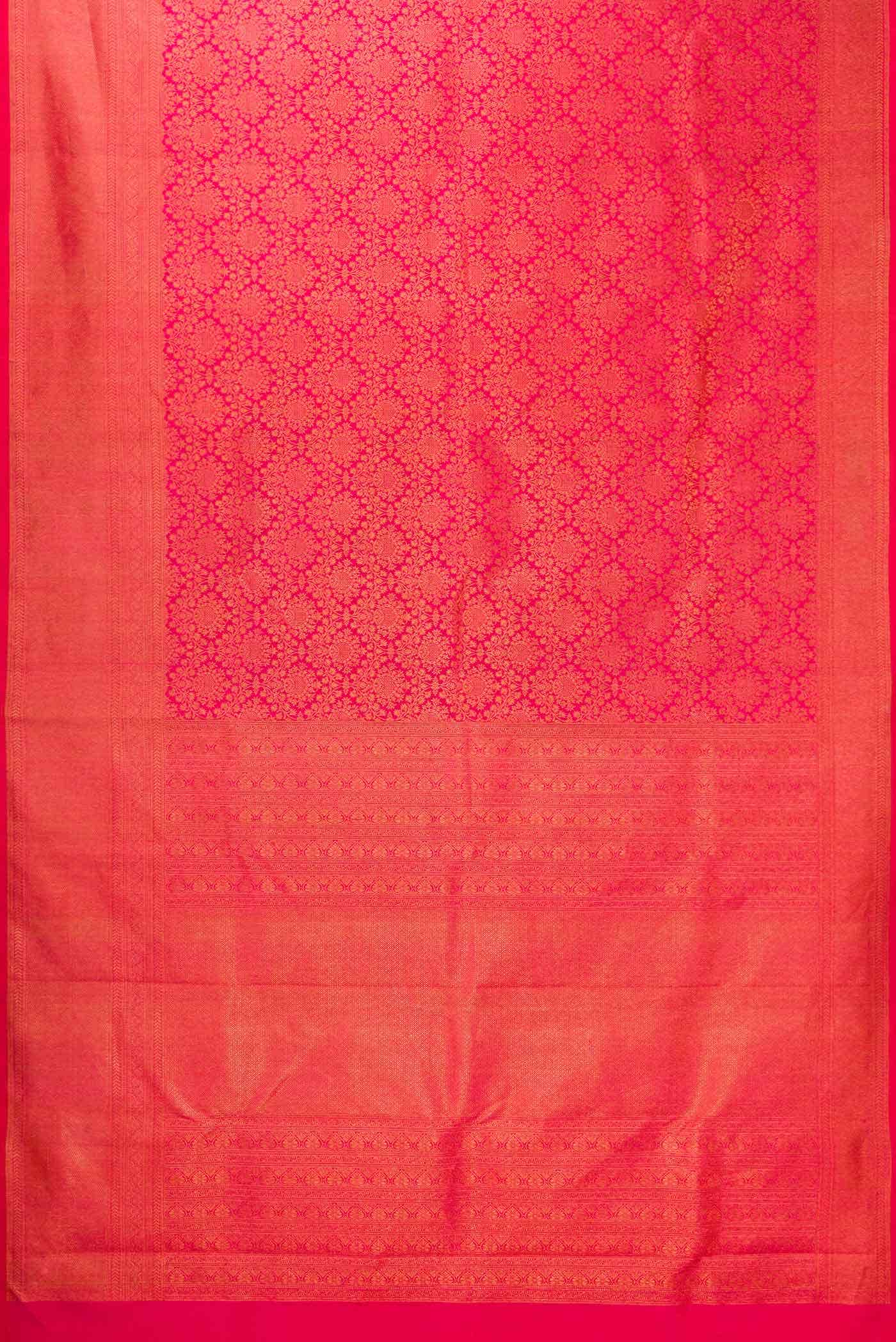 Dark Pink Dual Tone Kanchipuram Silk Saree