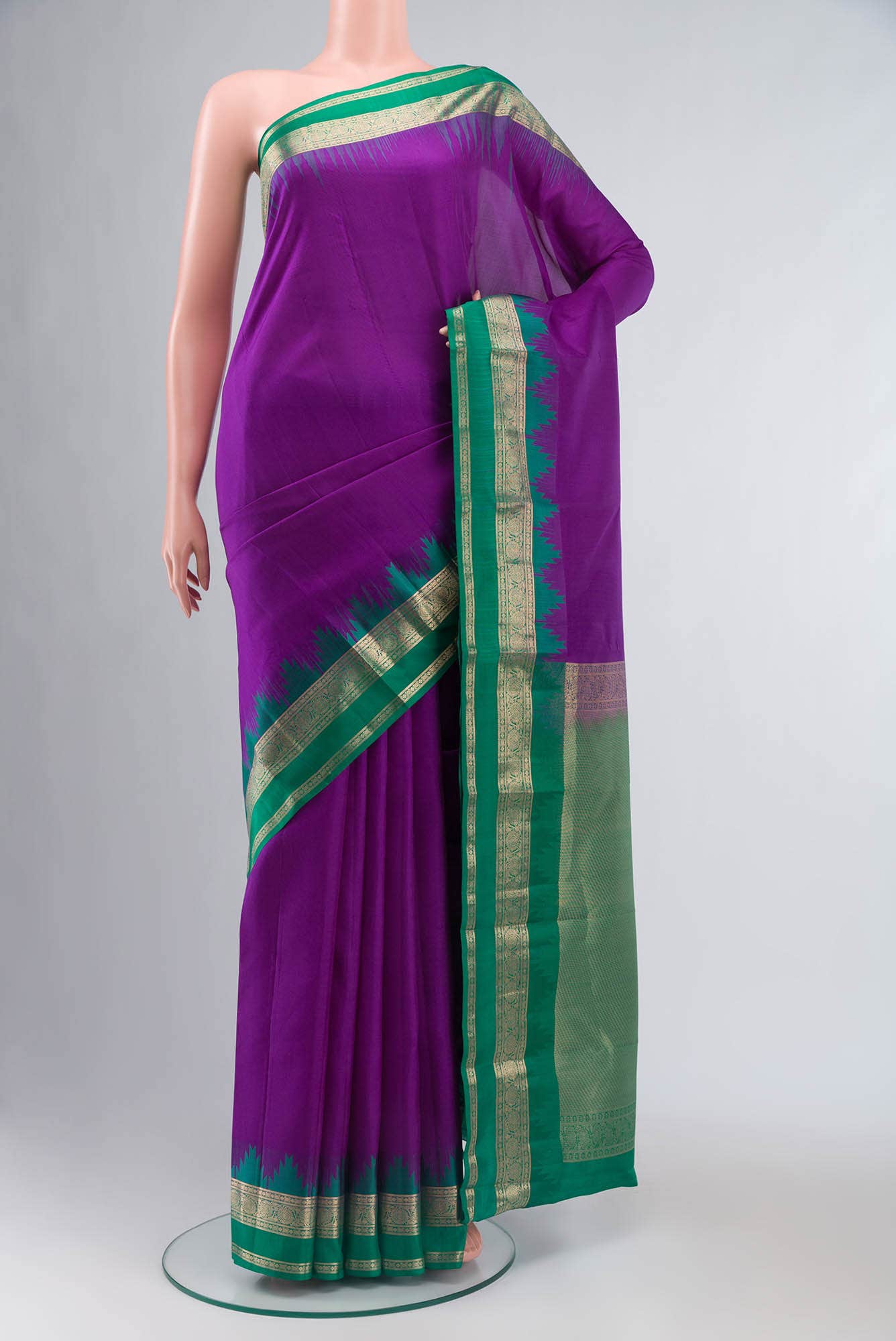 Purple Kanchipuram Silk Saree