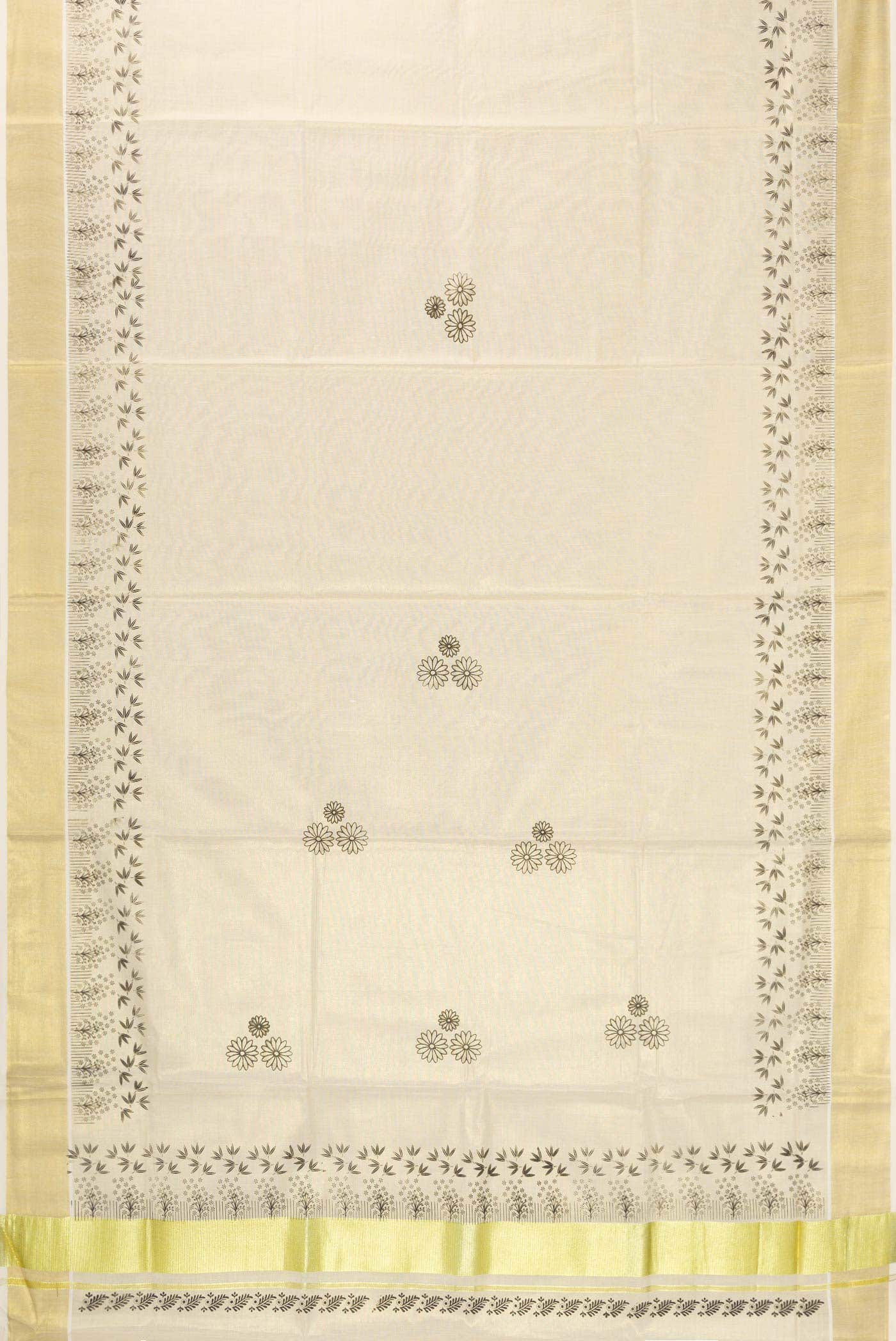 Gold Dual Tone Kerala Cotton Saree